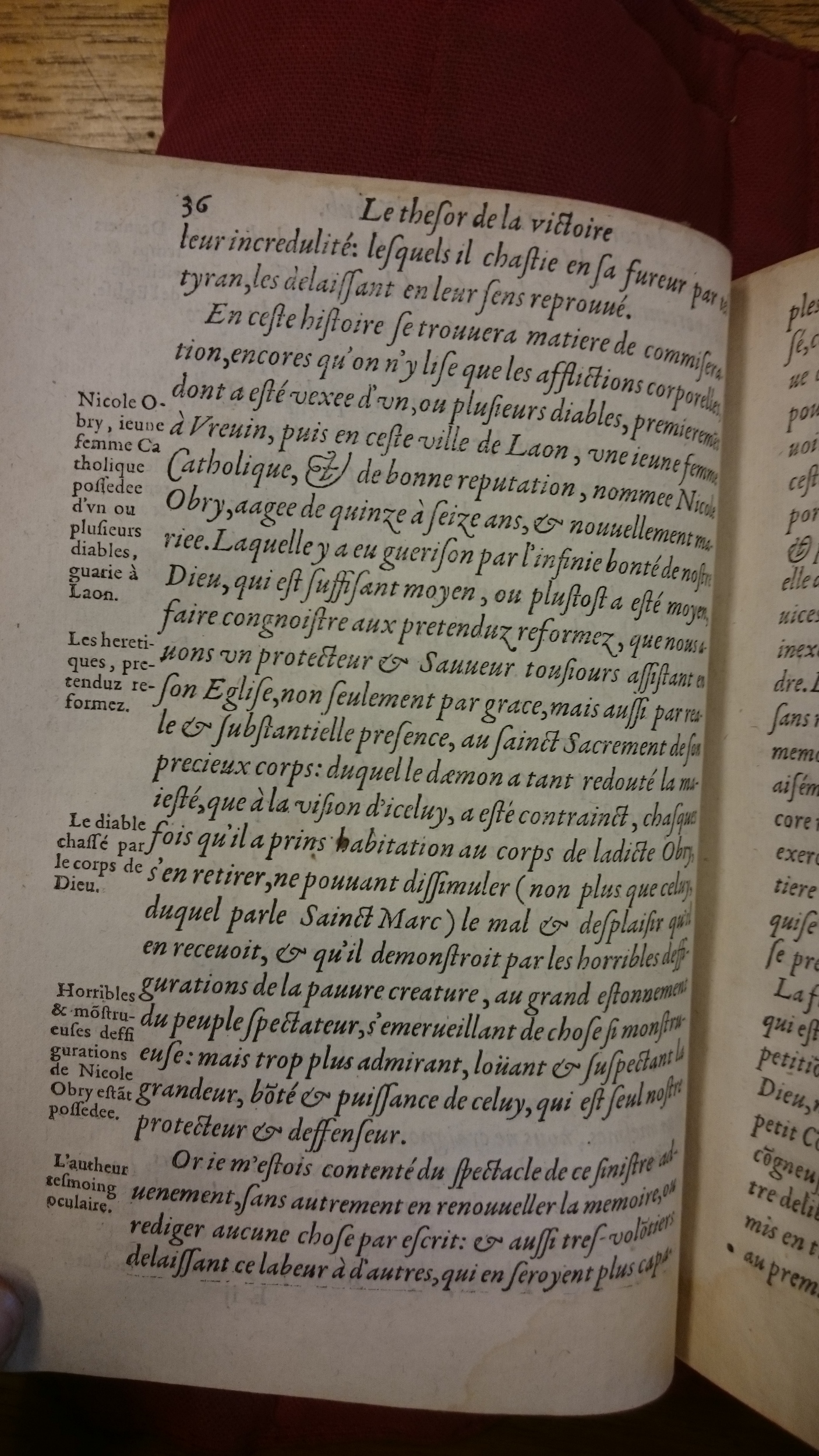 1578 - Nicolas Chesneau - Trésor et entière histoire de la triomphante victoire du corps de Dieu sur l’esprit malin - BM Lyon 1578 - Nicolas Chesneau - Trésor et entière histoire de la triomphante victoire du corps de Dieu sur l’esprit malin - BM Lyon