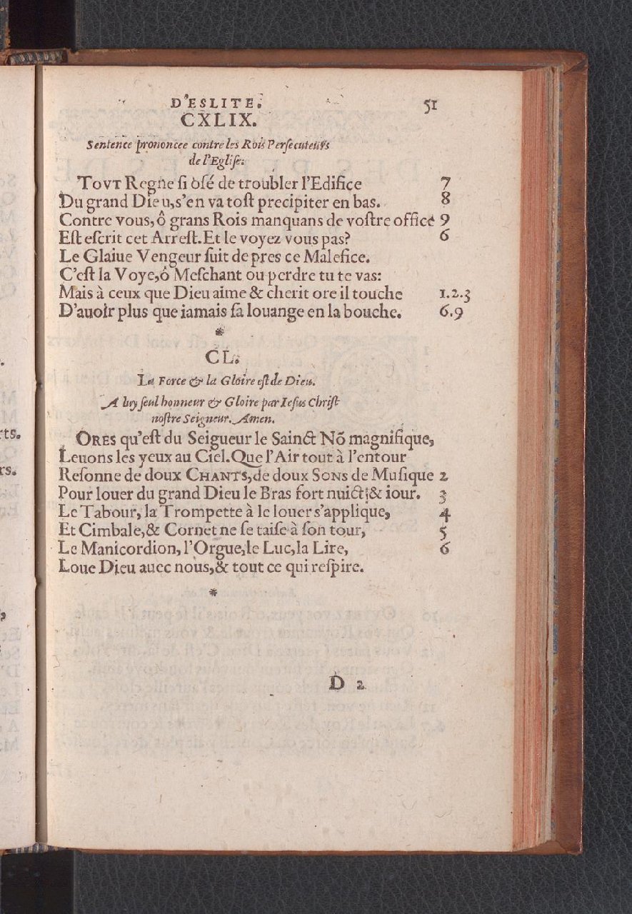 1577 - Jean de Laon - Trésor des 150 psaumes de David - Genève