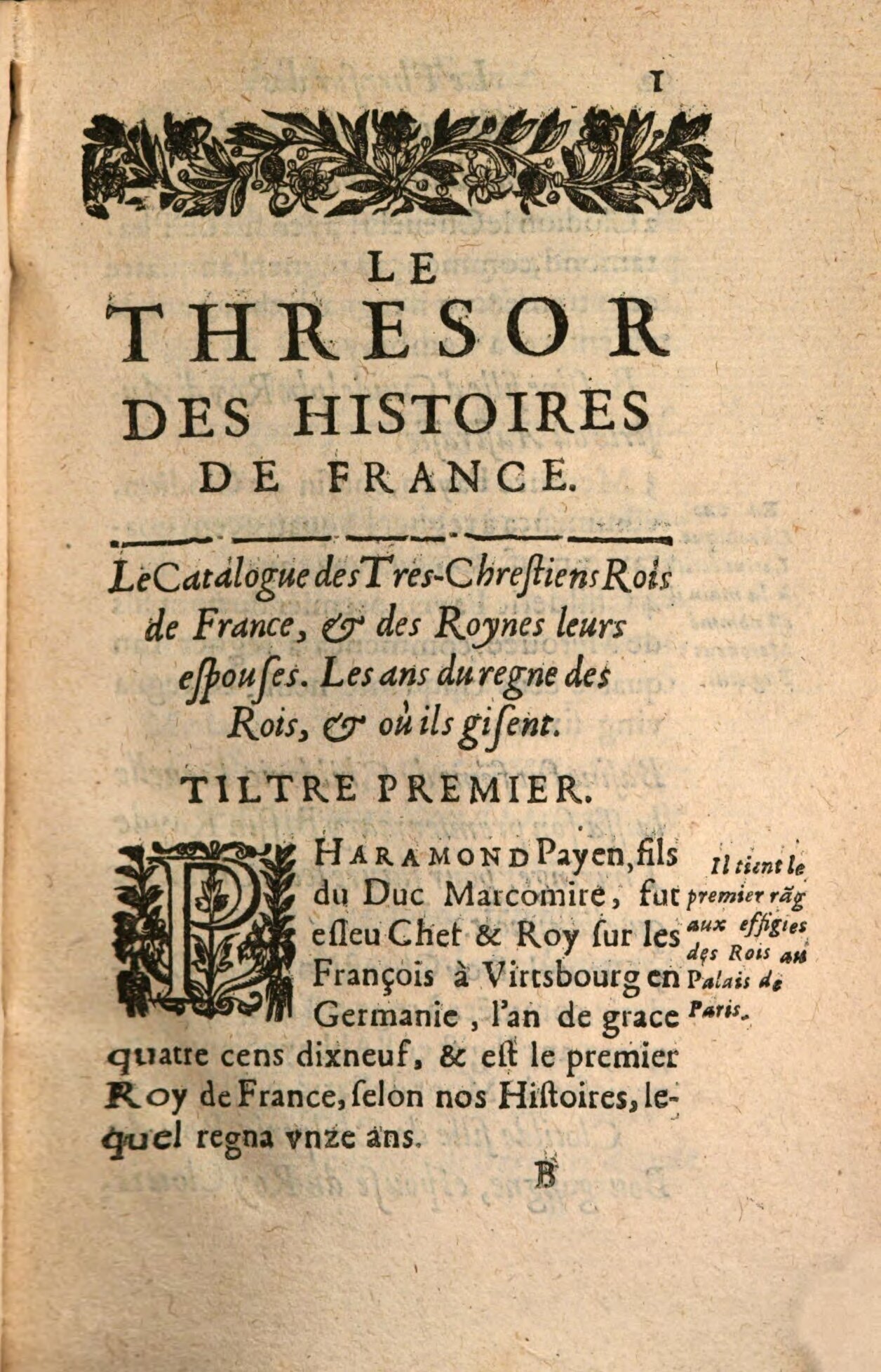 1639 - Jean Corrozet - Trésor des histoires de France - BSB Munich 1639 - Jean Corrozet - Trésor des histoires de France - BSB Munich