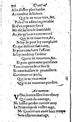 1623 - Jacques Cailloüé - Trésor ou recueil des chansons amoureuses - British Library