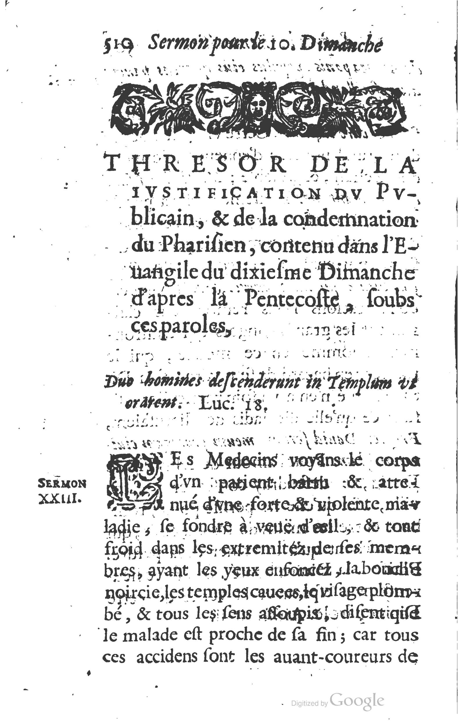 1629 - Manassés de Préaulx - Sermons ou Trésors de la piété chrétienne - BM Lyon