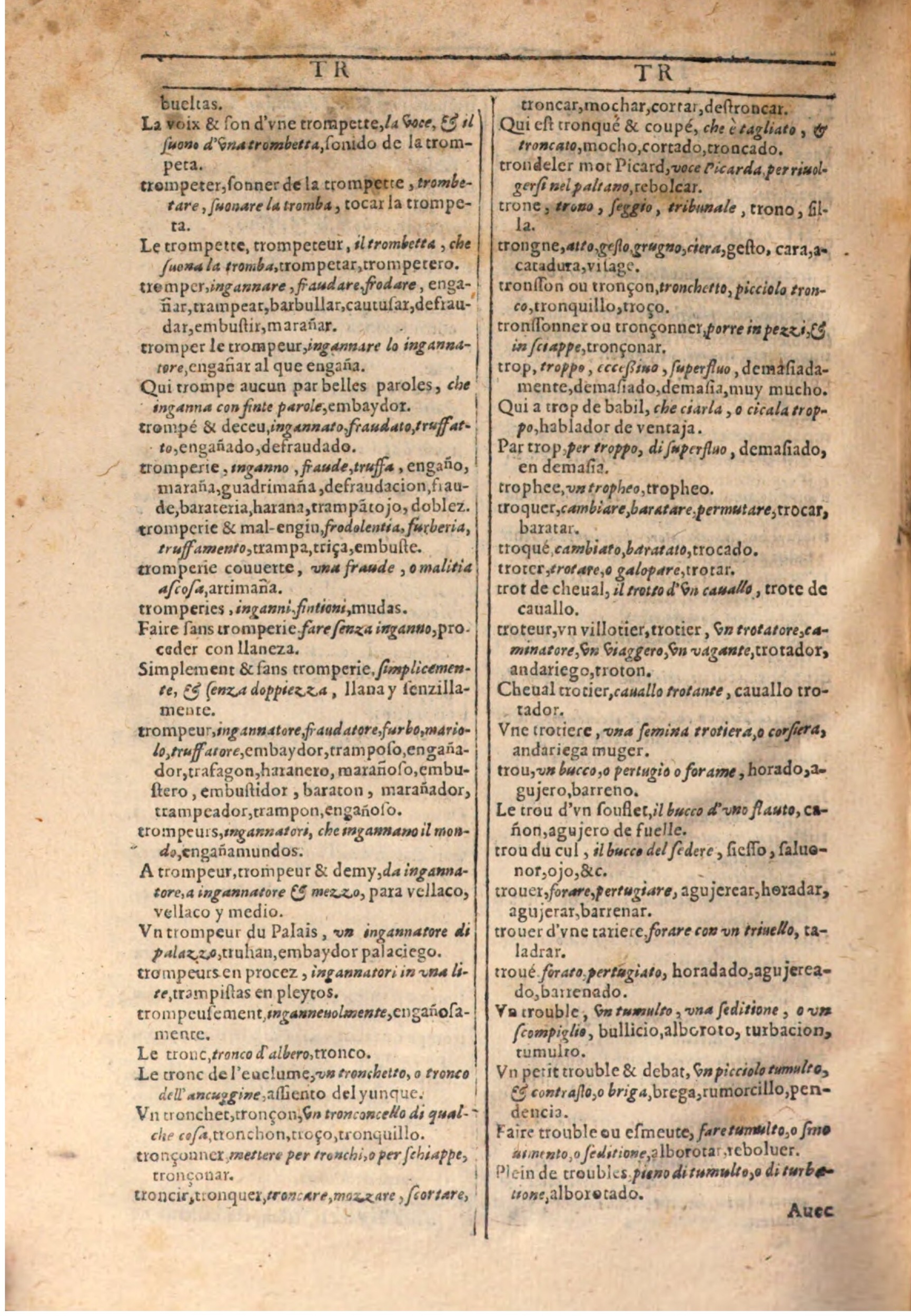 1609 - Philippe Albert et Alexandre Pernet - Trésor des trois langues française, italienne et espagnole (Seconde partie) - BSB Munich 1609 - Philippe Albert et Alexandre Pernet - Trésor des trois langues française, italienne et espagnole (Seconde partie) - BSB Munich