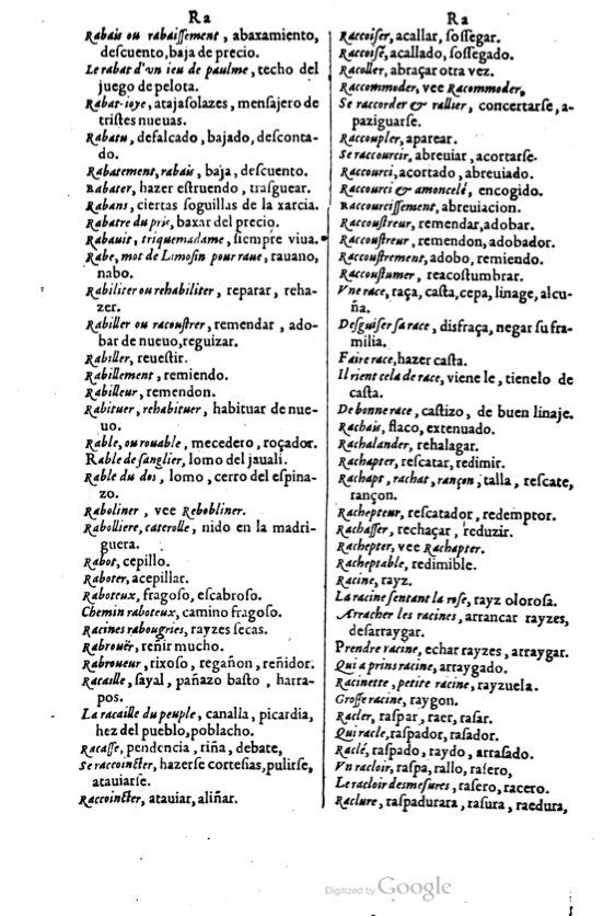 1621 - Adrian Tiffaine - Trésor des deux langues espagnole et française - BM Lyon