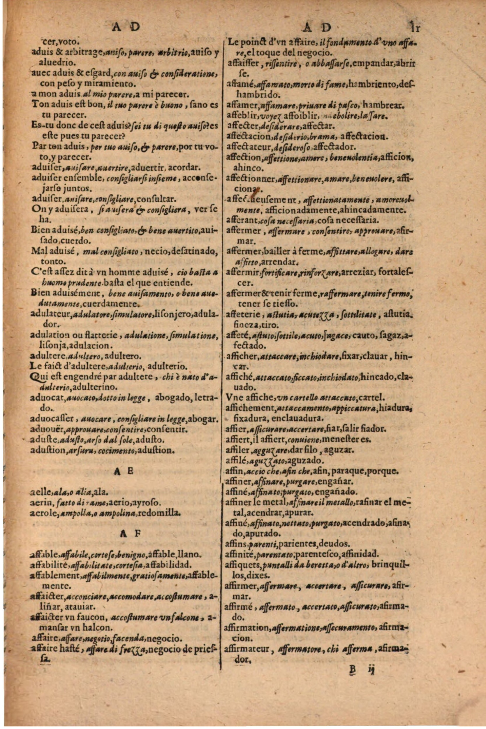 1616 - Pierre de la Rovière - Trésor des trois langues (Seconde partie) - BSB Munich