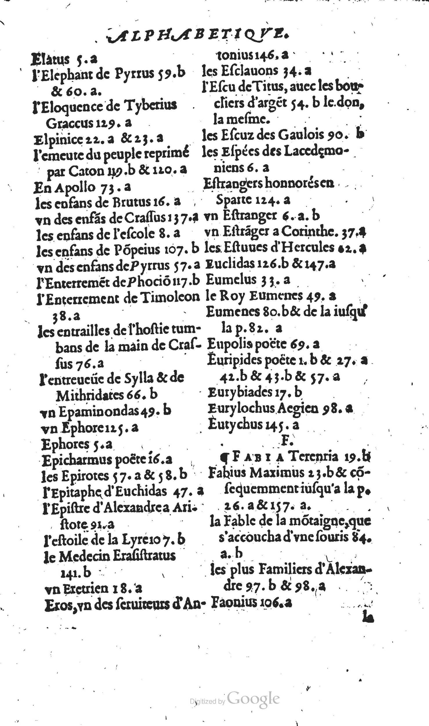 1567 - Willem Silvius - Trésor des vies de Plutarque - Anvers Musée Plantin-Moretus