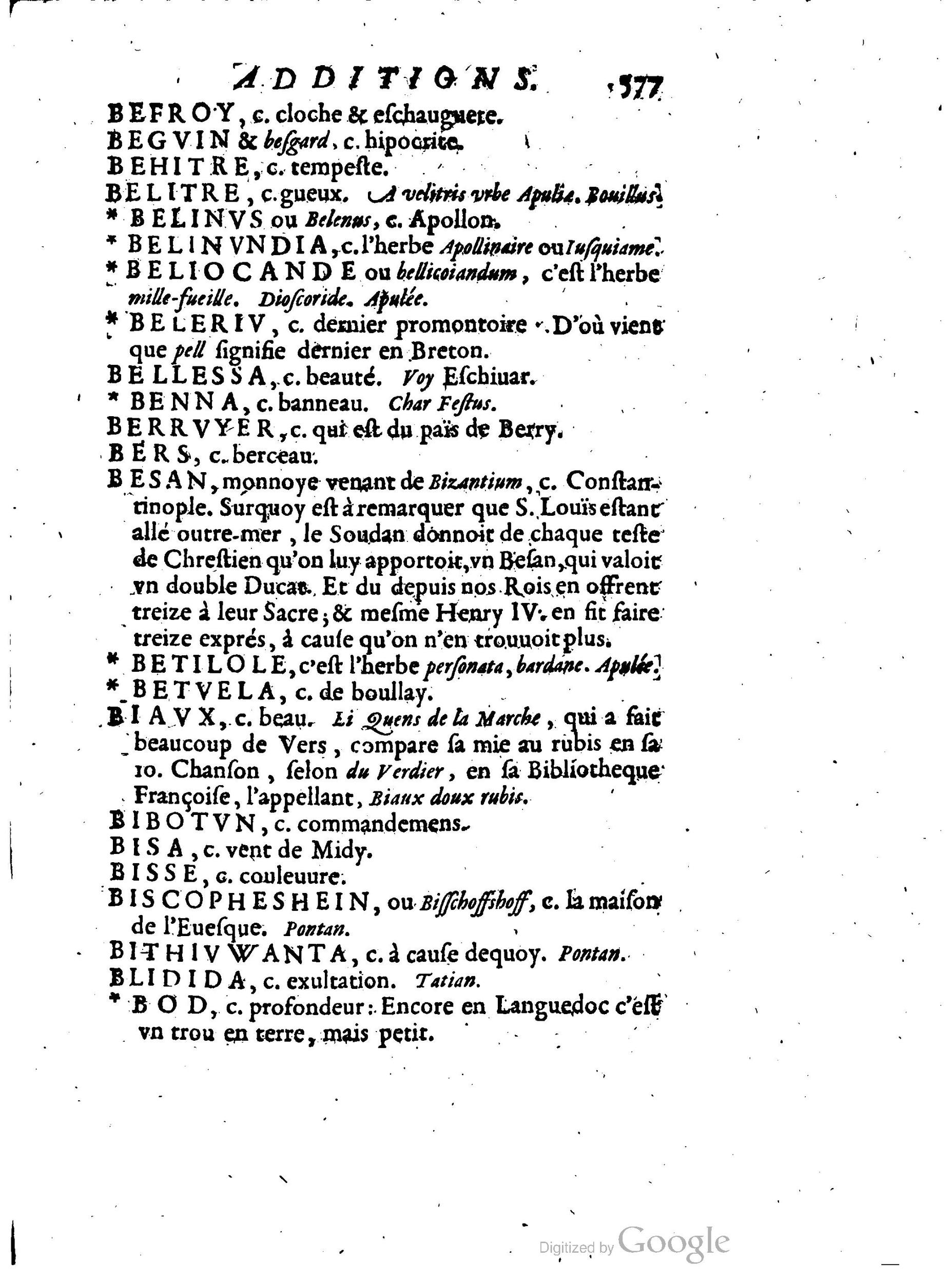 1655 - Augustin Courbé - Trésor de recherches et antiquités gauloises et françaises - BM Lyon
