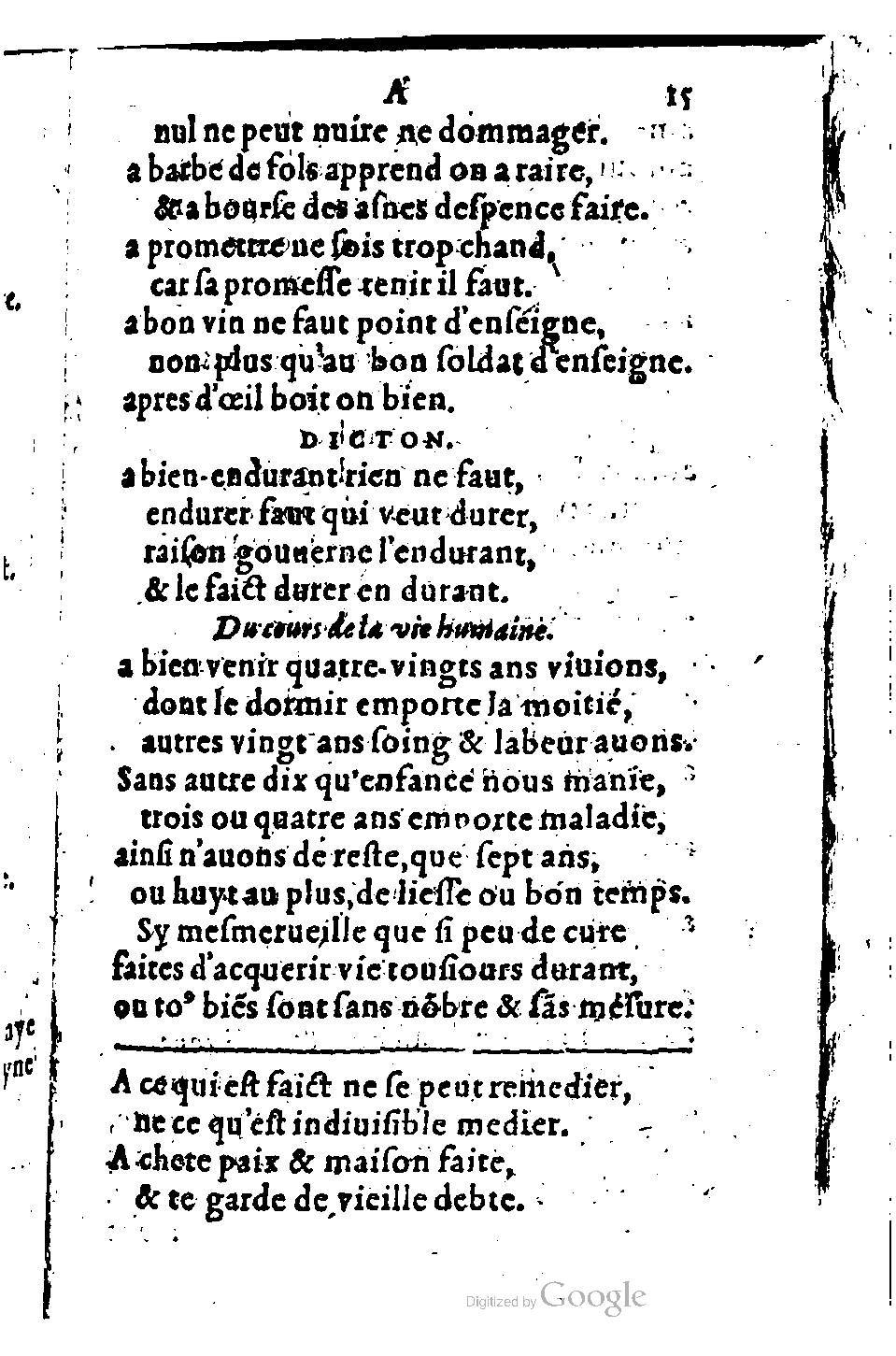 1582 - Nicolas Bonfons - Trésor des sentences dorées - BM Lyon 1582 - Nicolas Bonfons - Trésor des sentences dorées - BM Lyon