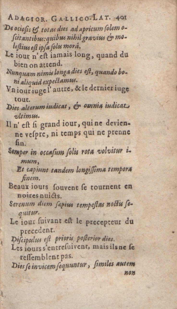 1612 - Dominicus Custos - Trésor des proverbes français  - Bibliopol-Olomuc