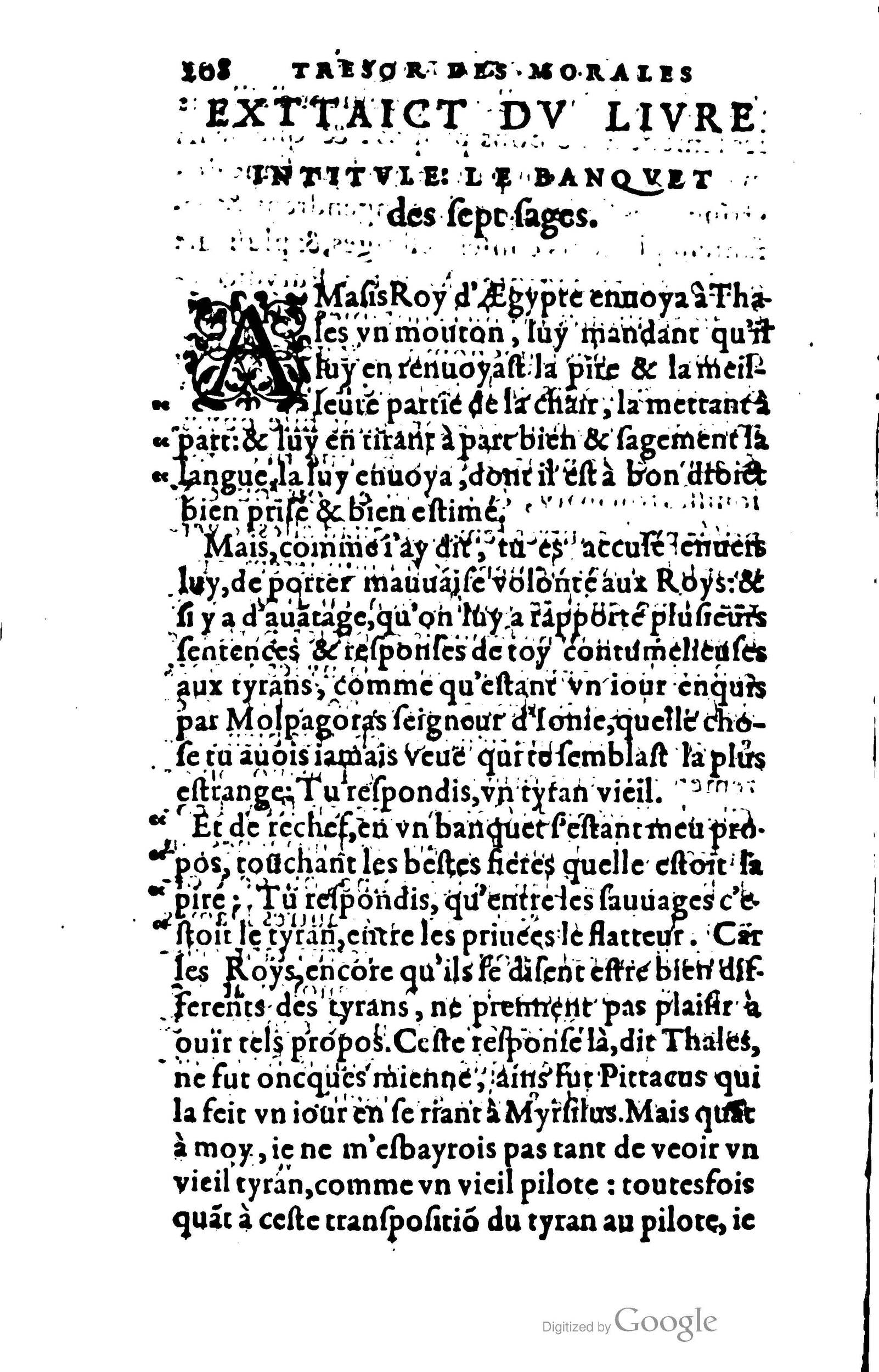 1578 - Jean Poupy - Trésor des morales de Plutarque - BSB Munich