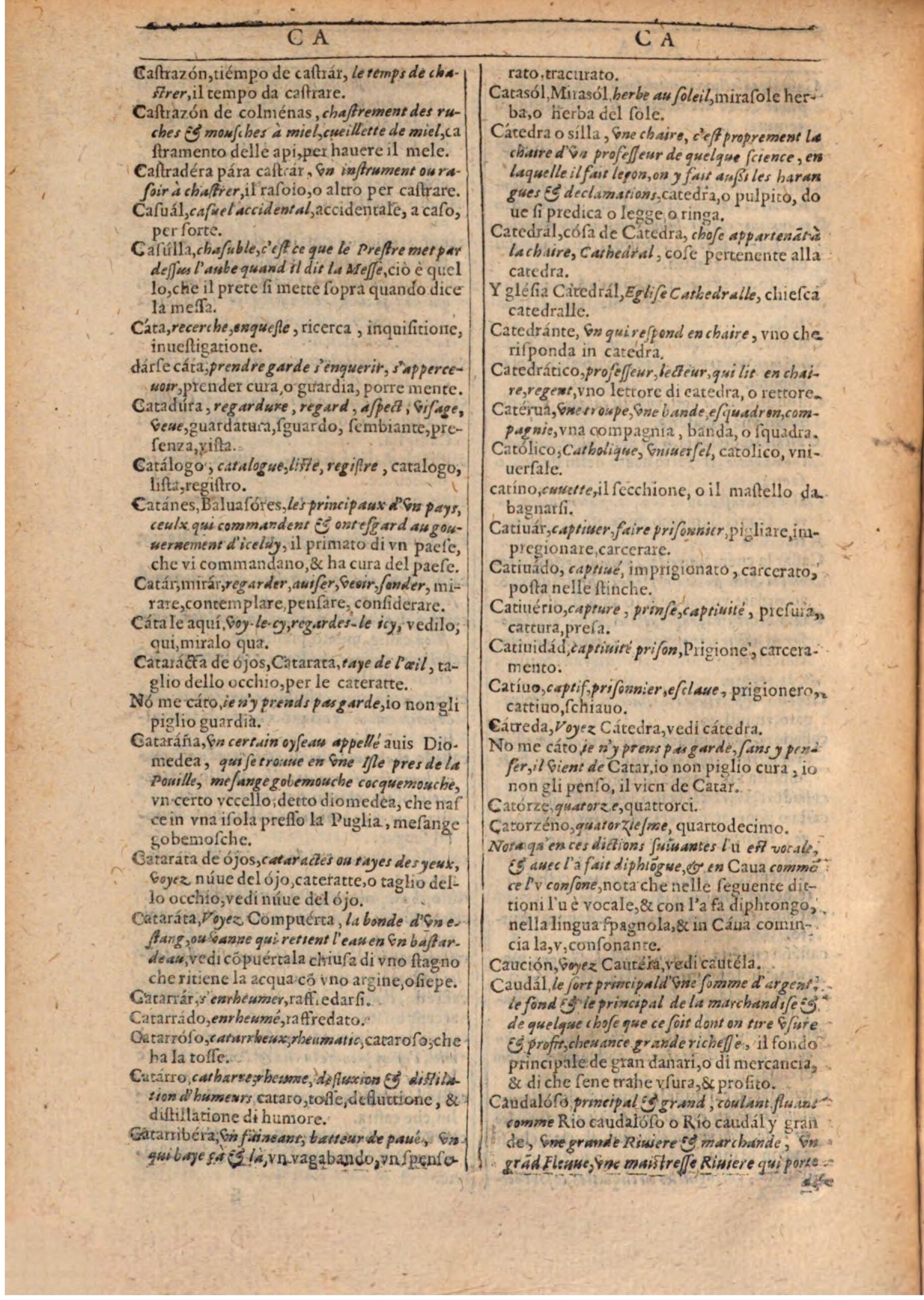 1609 - Philippe Albert et Alexandre Pernet - Trésor des trois langues française, italienne et espagnole (Première partie) - BSB Munich