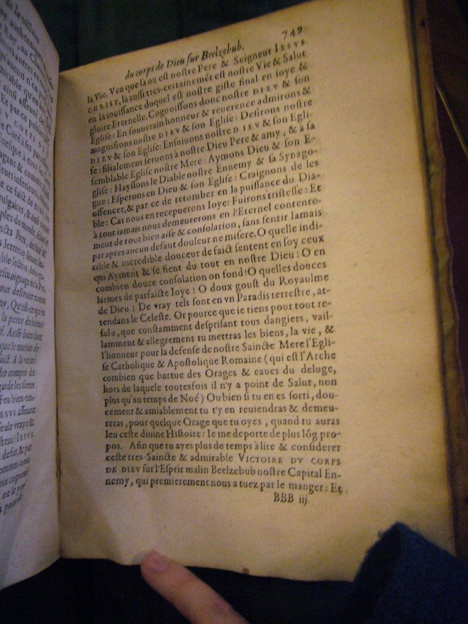 1578 - Nicolas Chesneau - Trésor et entière histoire de la triomphante victoire du corps de Dieu sur l’esprit malin - BnF Arsenal