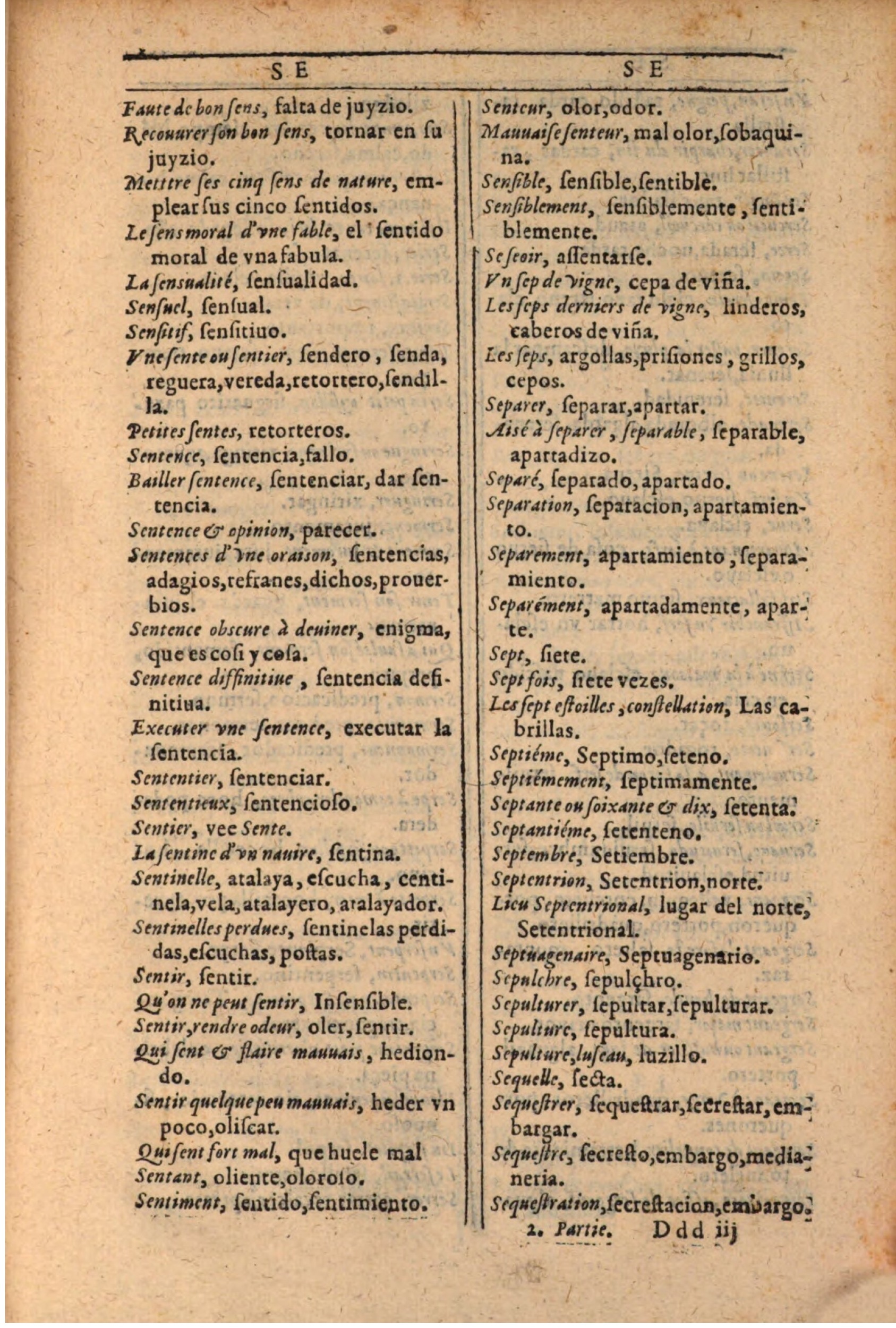 1607 - Marc Orry - Trésor des deux langues espagnole et française (Seconde partie) - BSB Munich