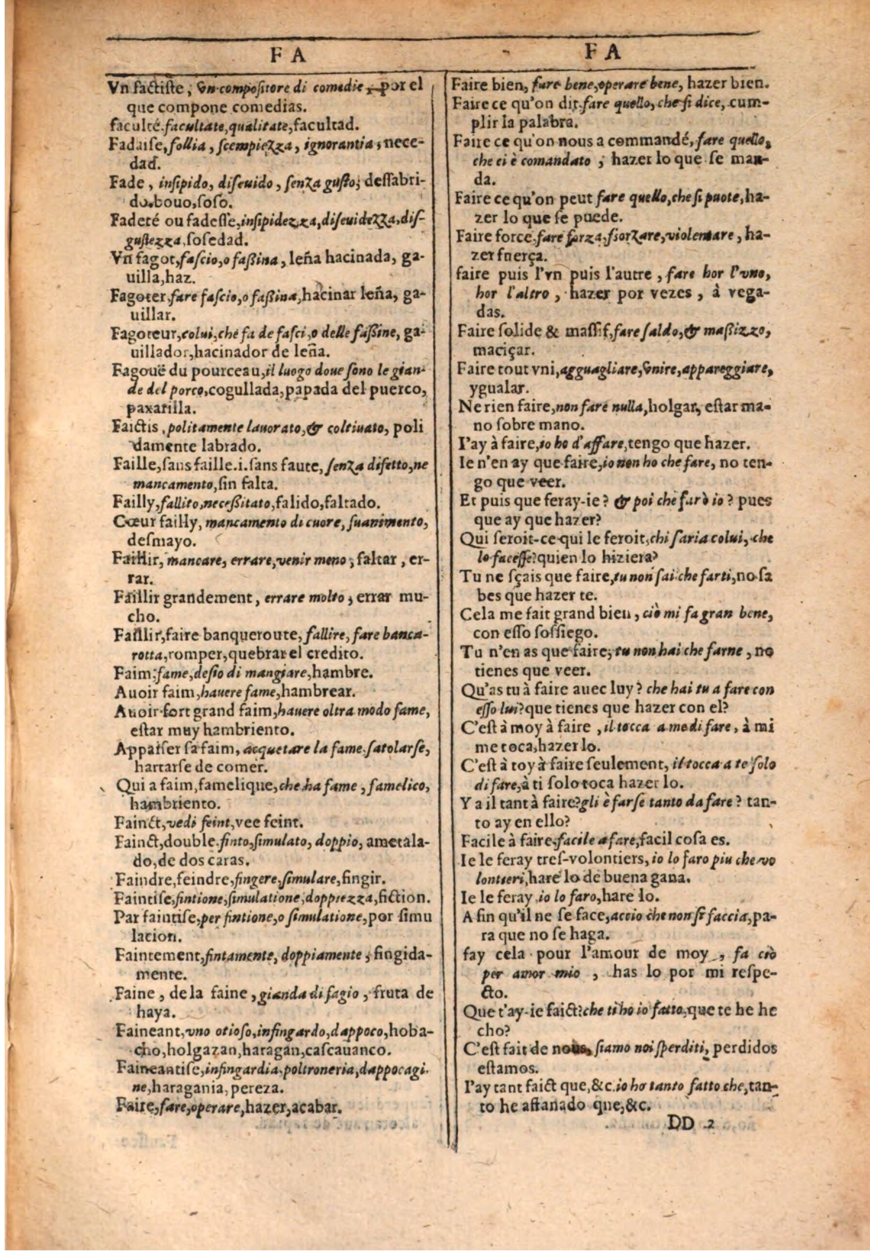 1609 - Philippe Albert et Alexandre Pernet - Trésor des trois langues française, italienne et espagnole (Seconde partie) - BSB Munich