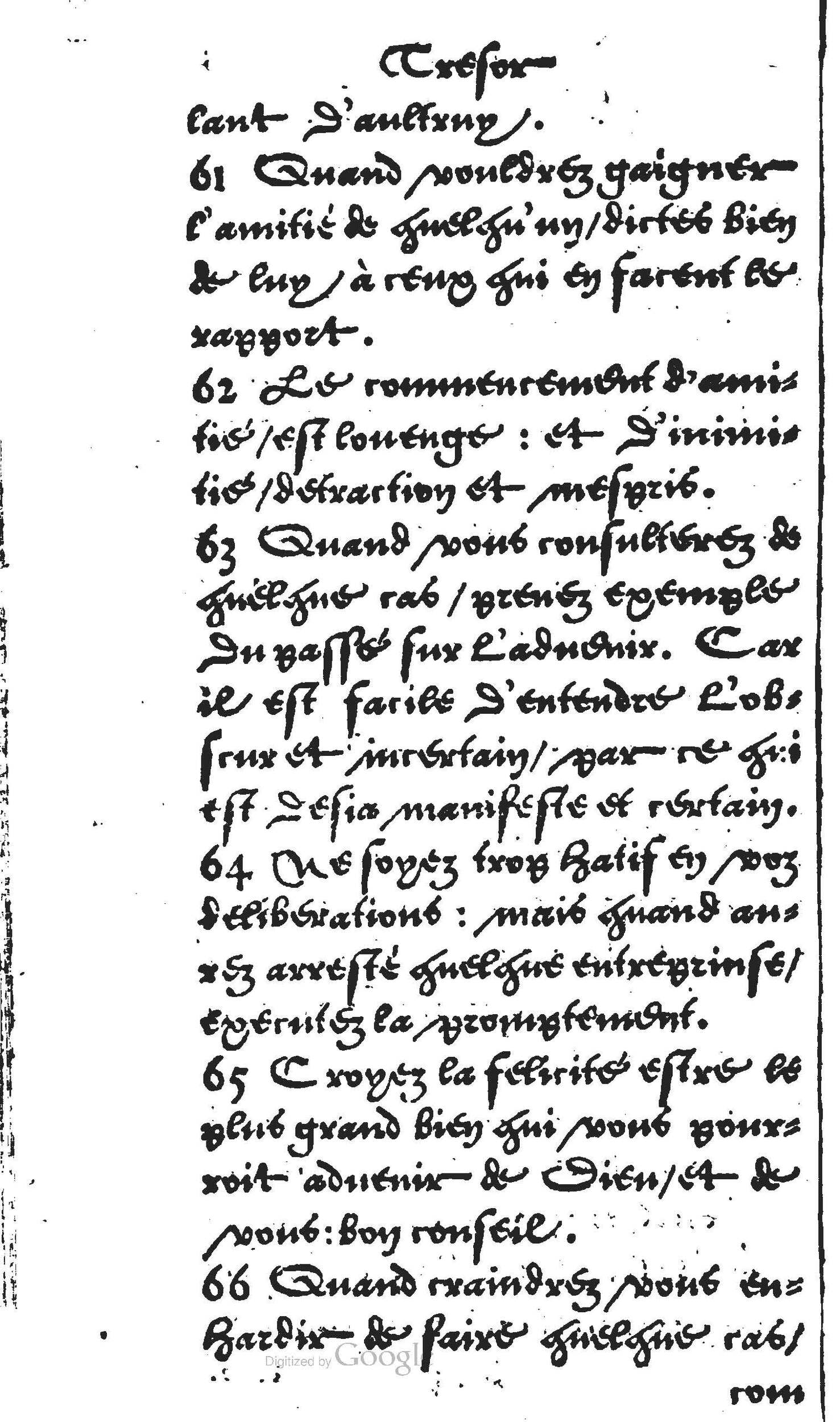 1560 - Jean Bellère - Trésor de vertu - Det Kongelige Bibliotek