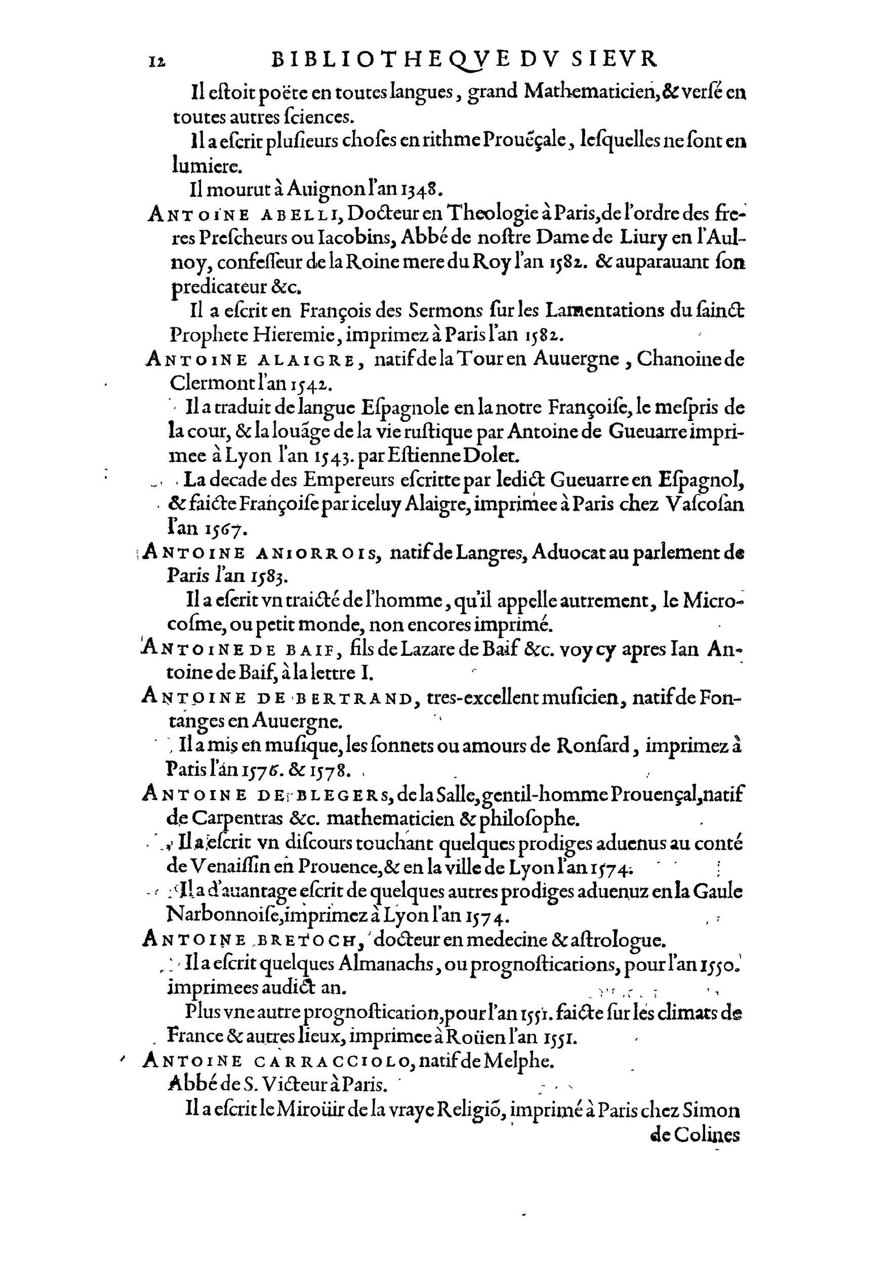 1584 - Abel L&#039;Angelier - Bibliothèques françaises - BnF