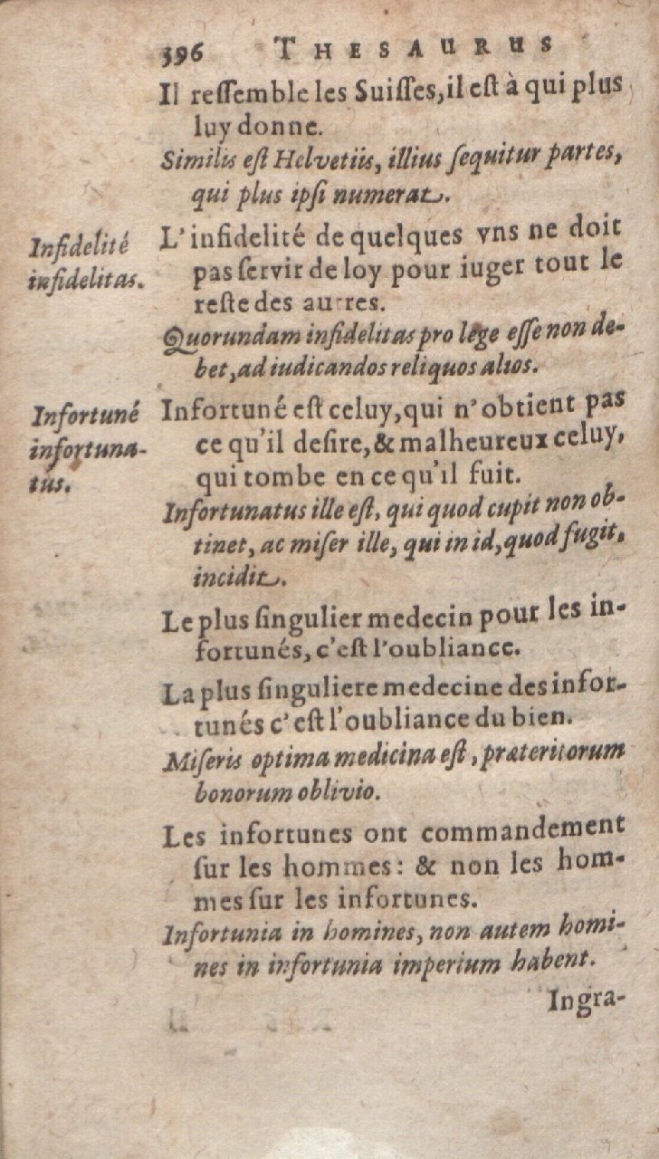 1612 - Dominicus Custos - Trésor des proverbes français  - Bibliopol-Olomuc