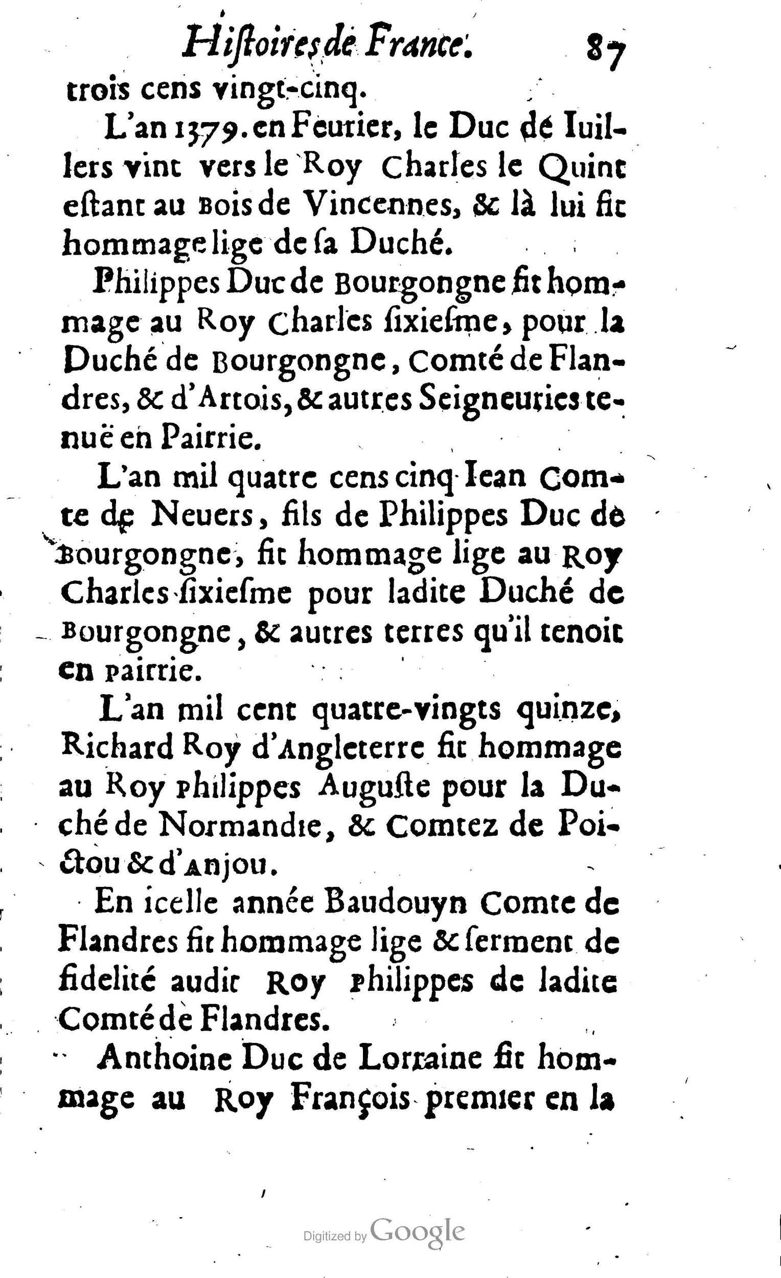 1638 - Jean Corrozet - Trésor des histoires de France - BM Lyon