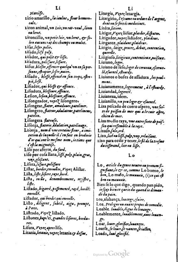 1621 - Adrian Tiffaine - Trésor des deux langues espagnole et française - BM Lyon