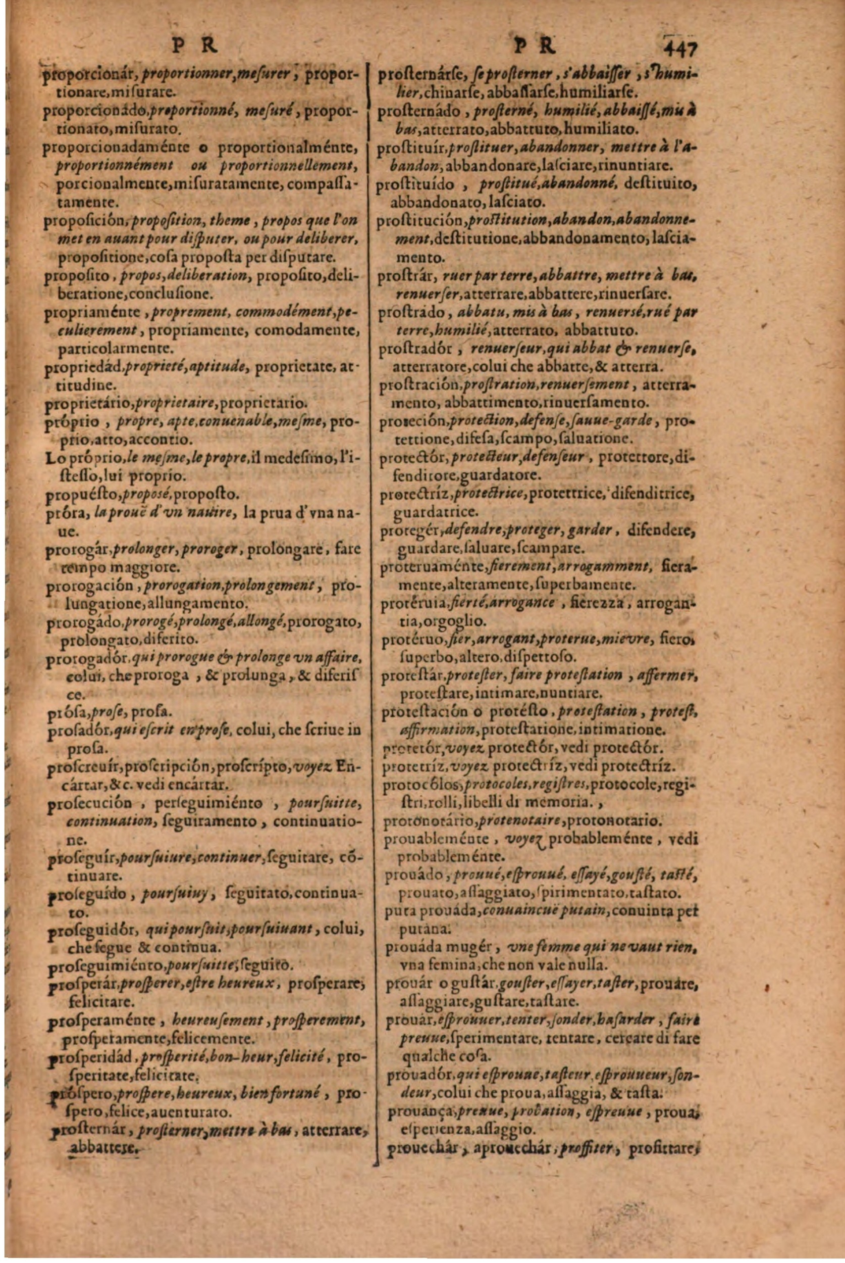 1606 - Samuel Crespin - Thresor des trois langues, francoise, italiene et espagnolle - BSB Munich