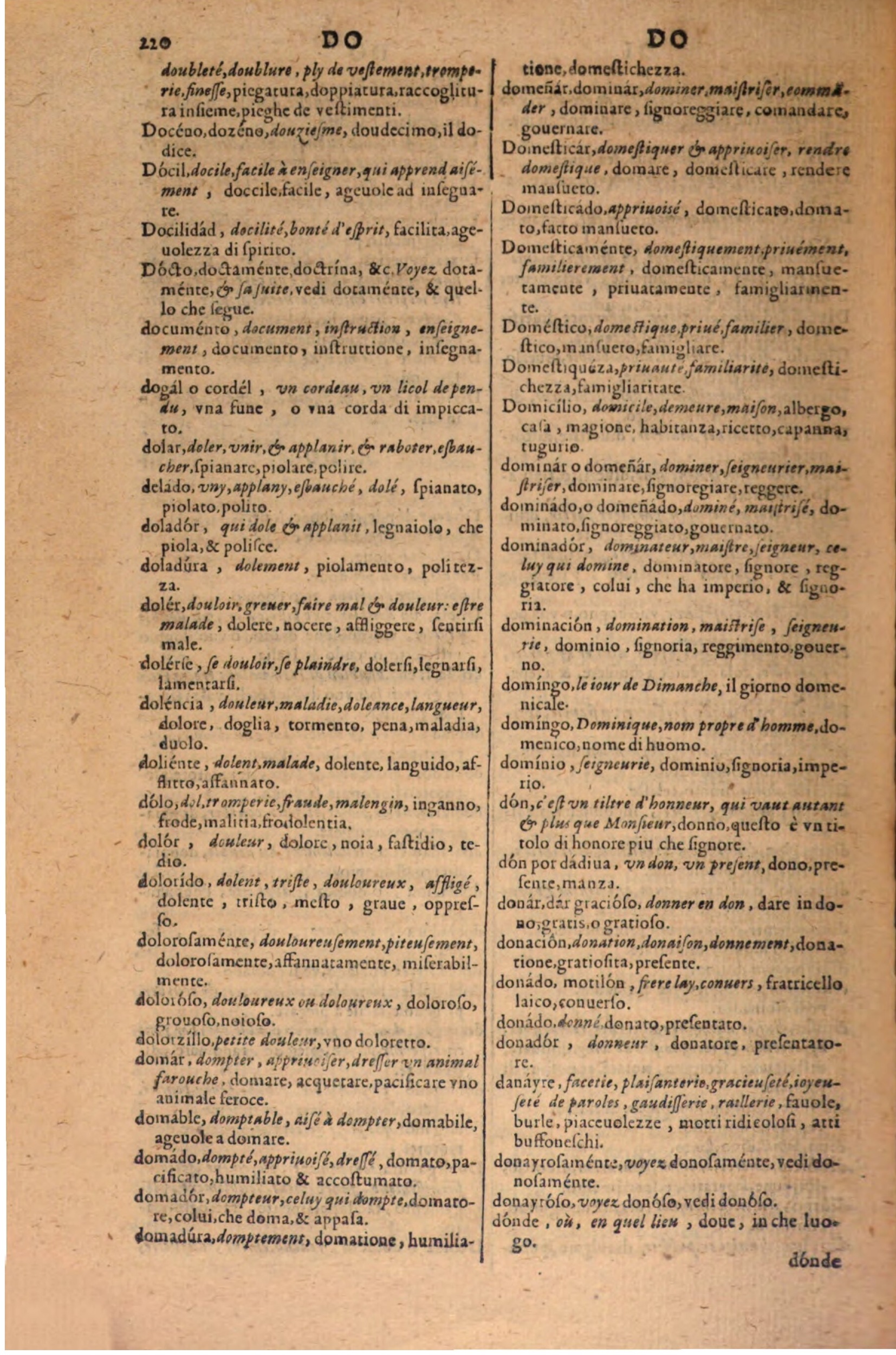1606 - Samuel Crespin - Thresor des trois langues, francoise, italiene et espagnolle - BSB Munich