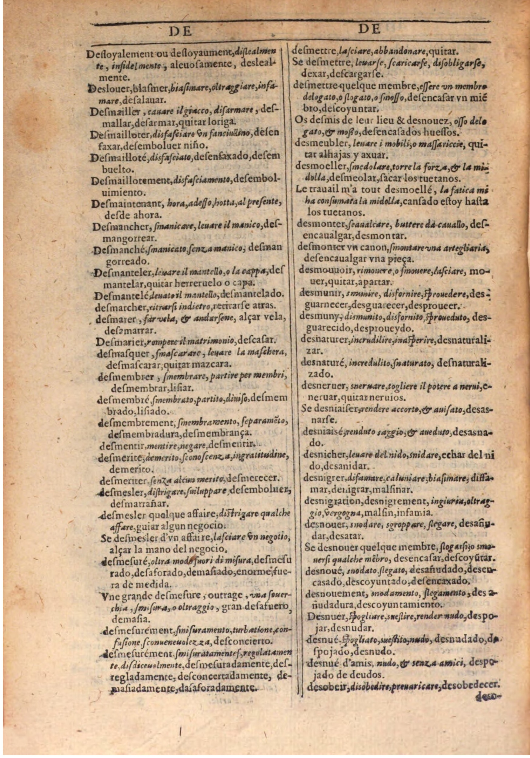 1609 - Philippe Albert et Alexandre Pernet - Trésor des trois langues française, italienne et espagnole (Seconde partie) - BSB Munich 1609 - Philippe Albert et Alexandre Pernet - Trésor des trois langues française, italienne et espagnole (Seconde partie) - BSB Munich