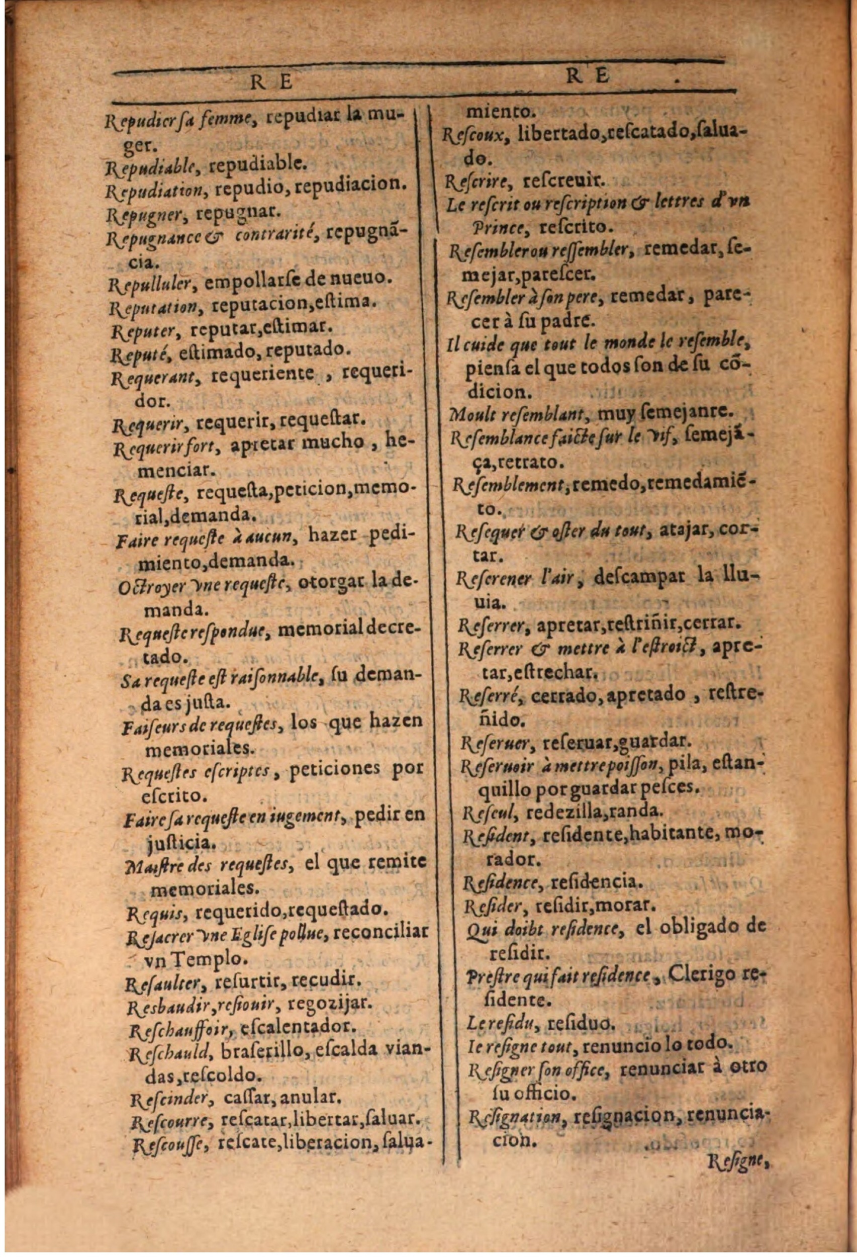 1607 - Marc Orry - Trésor des deux langues espagnole et française (Seconde partie) - BSB Munich