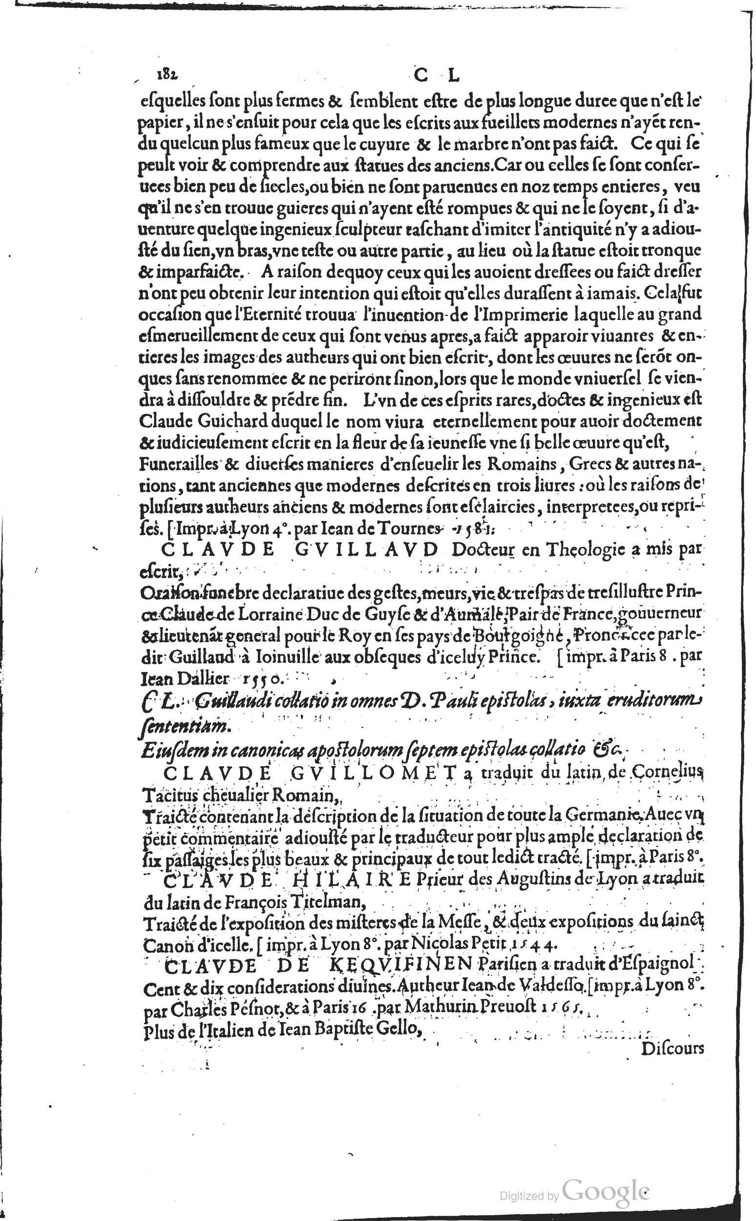 1585 - Barthélemy Honorat - Bibliothèques françaises - BSB Munich
