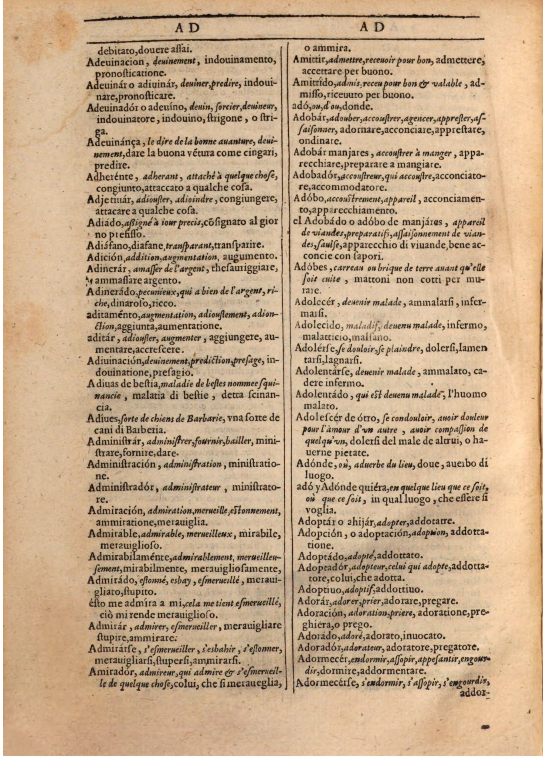 1609 - Philippe Albert et Alexandre Pernet - Trésor des trois langues française, italienne et espagnole (Première partie) - BSB Munich