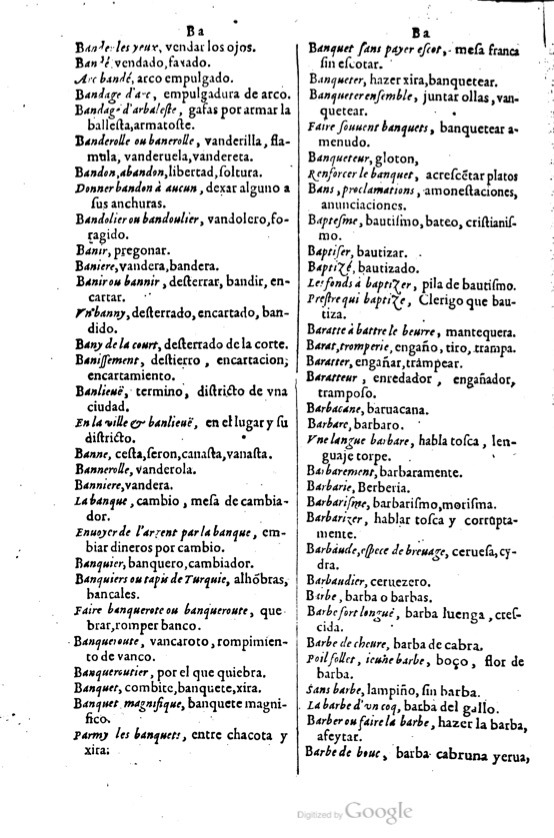 1621 - Adrian Tiffaine - Trésor des deux langues espagnole et française - BM Lyon