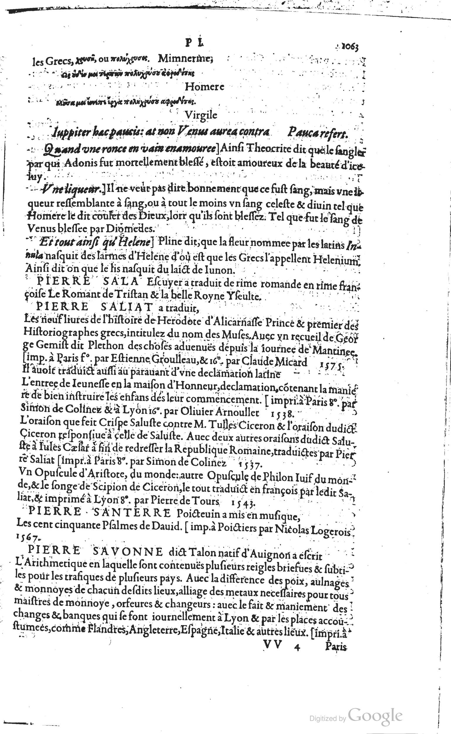 1585 - Barthélemy Honorat - Bibliothèques françaises - BSB Munich