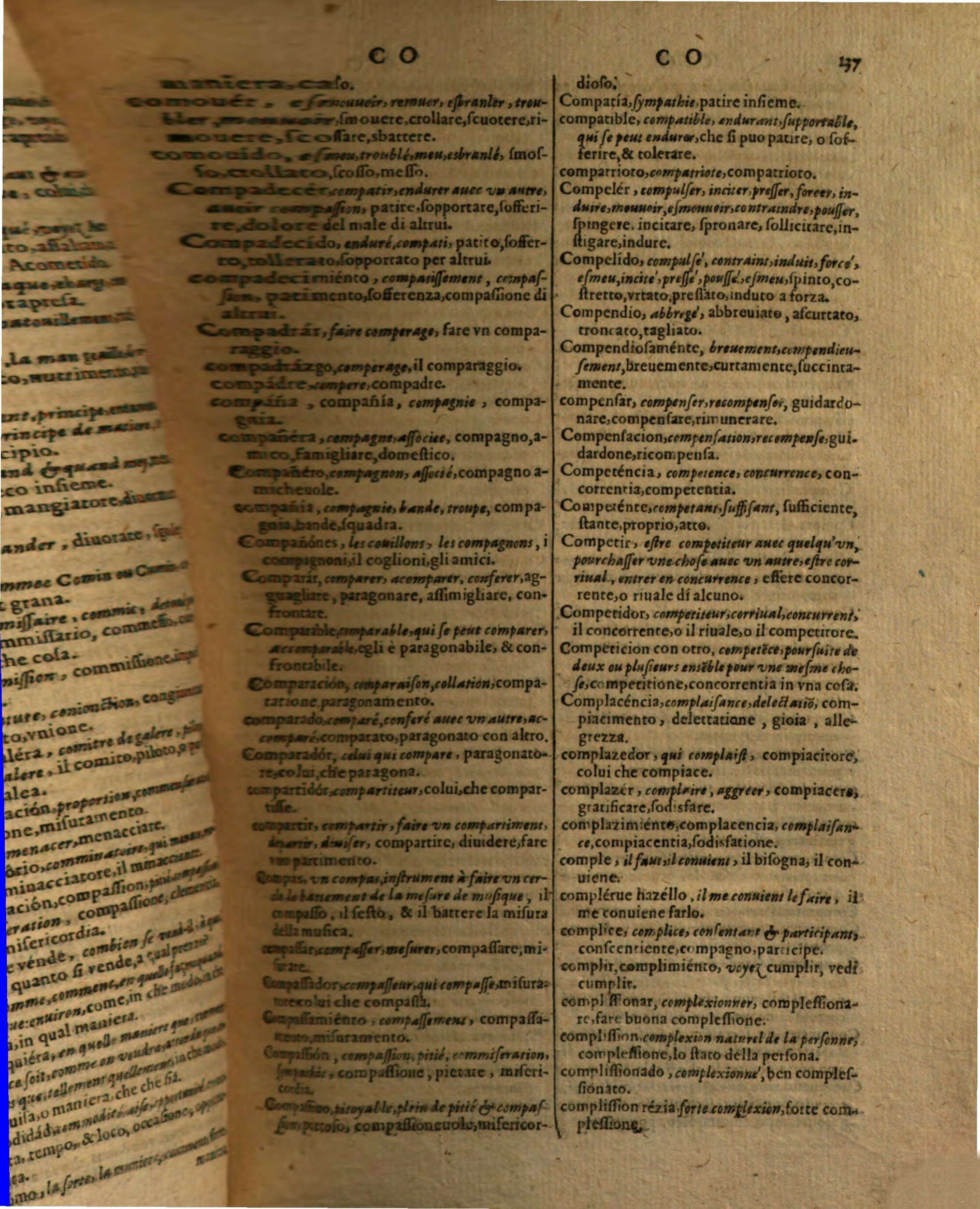 1617 - Samuel Crespin - Trésor des trois langues espagnole, française et italienne (Première partie) - Regensburg