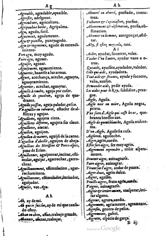 1616 - Veuve Marc Orry - Trésor des deux langues espagnole et française (Première et Seconde parties) - BM Lyon