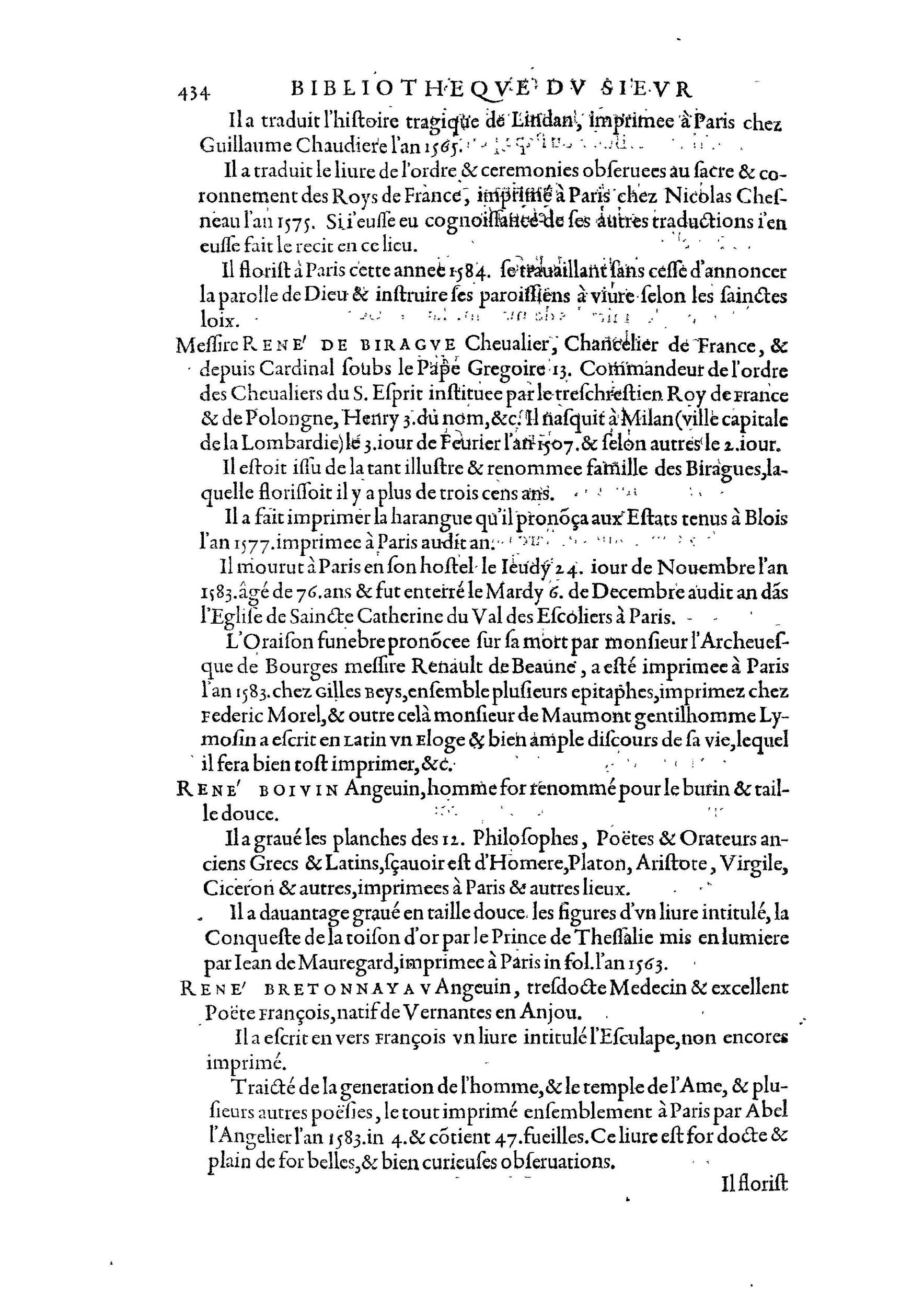 1584 - Abel L&#039;Angelier - Bibliothèques françaises - BnF