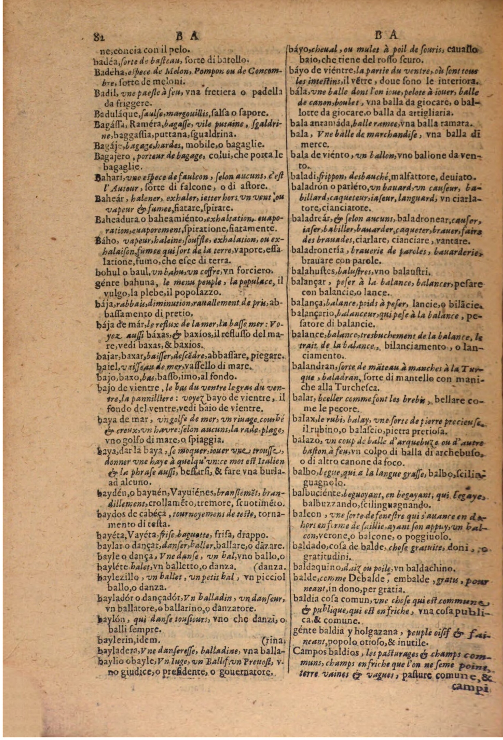 1606 - Samuel Crespin - Thresor des trois langues, francoise, italiene et espagnolle - BSB Munich