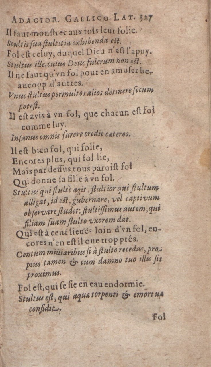 1612 - Dominicus Custos - Trésor des proverbes français  - Bibliopol-Olomuc