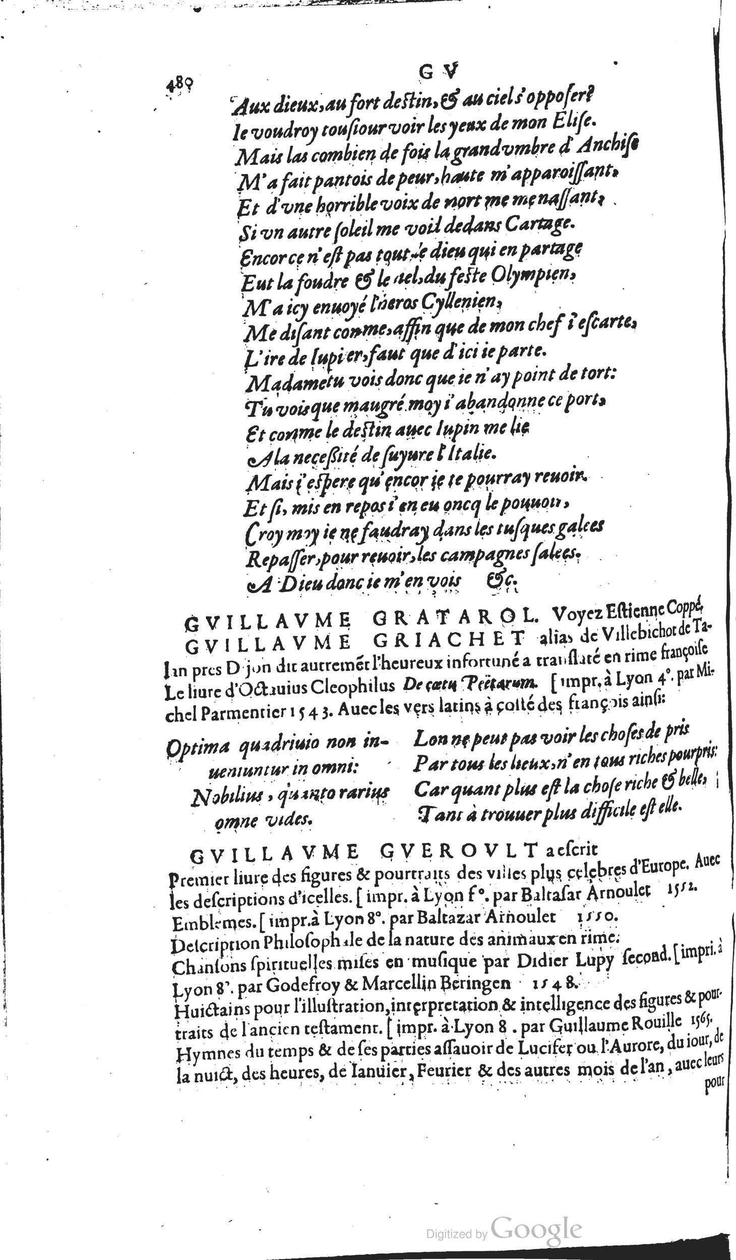 1585 - Barthélemy Honorat - Bibliothèques françaises - BSB Munich