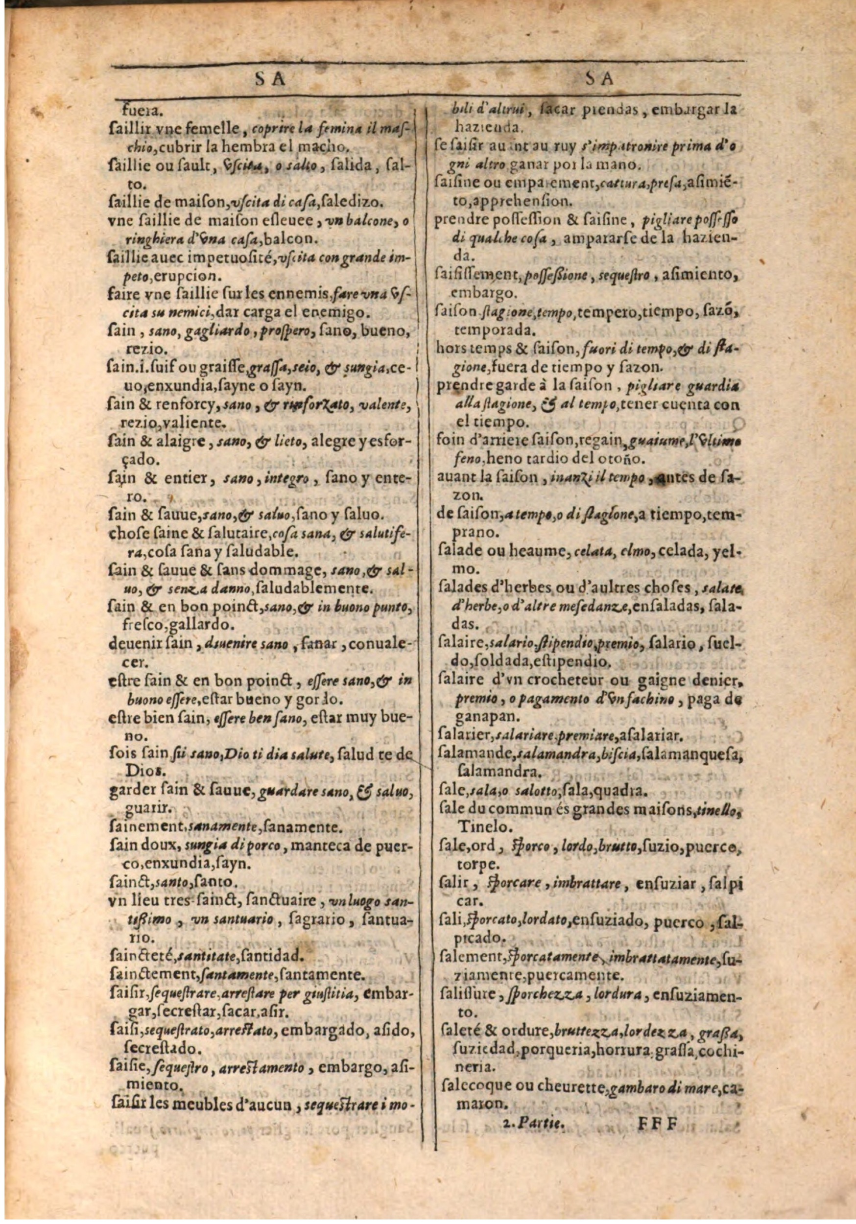1609 - Philippe Albert et Alexandre Pernet - Trésor des trois langues française, italienne et espagnole (Seconde partie) - BSB Munich