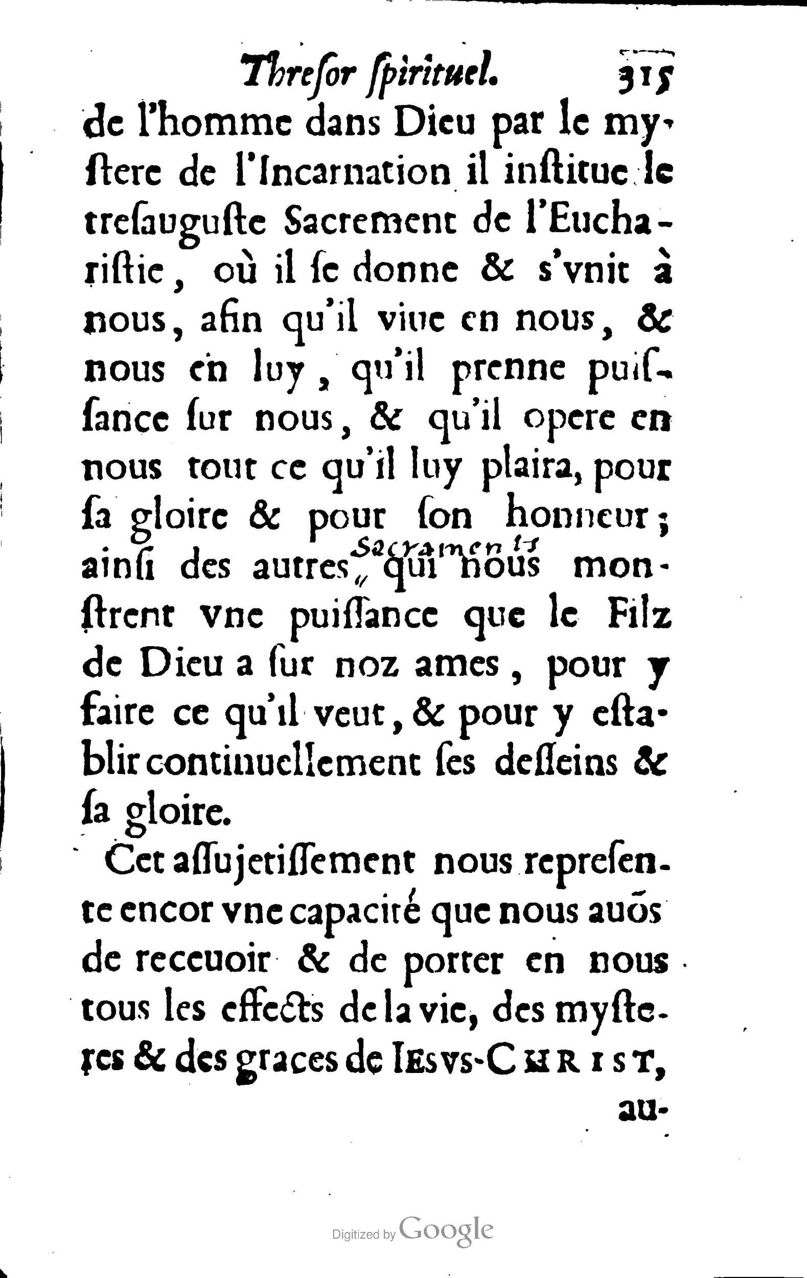 1633 - François Waudré - Trésor spirituel contenant les excellences du christianisme - BM Lyon