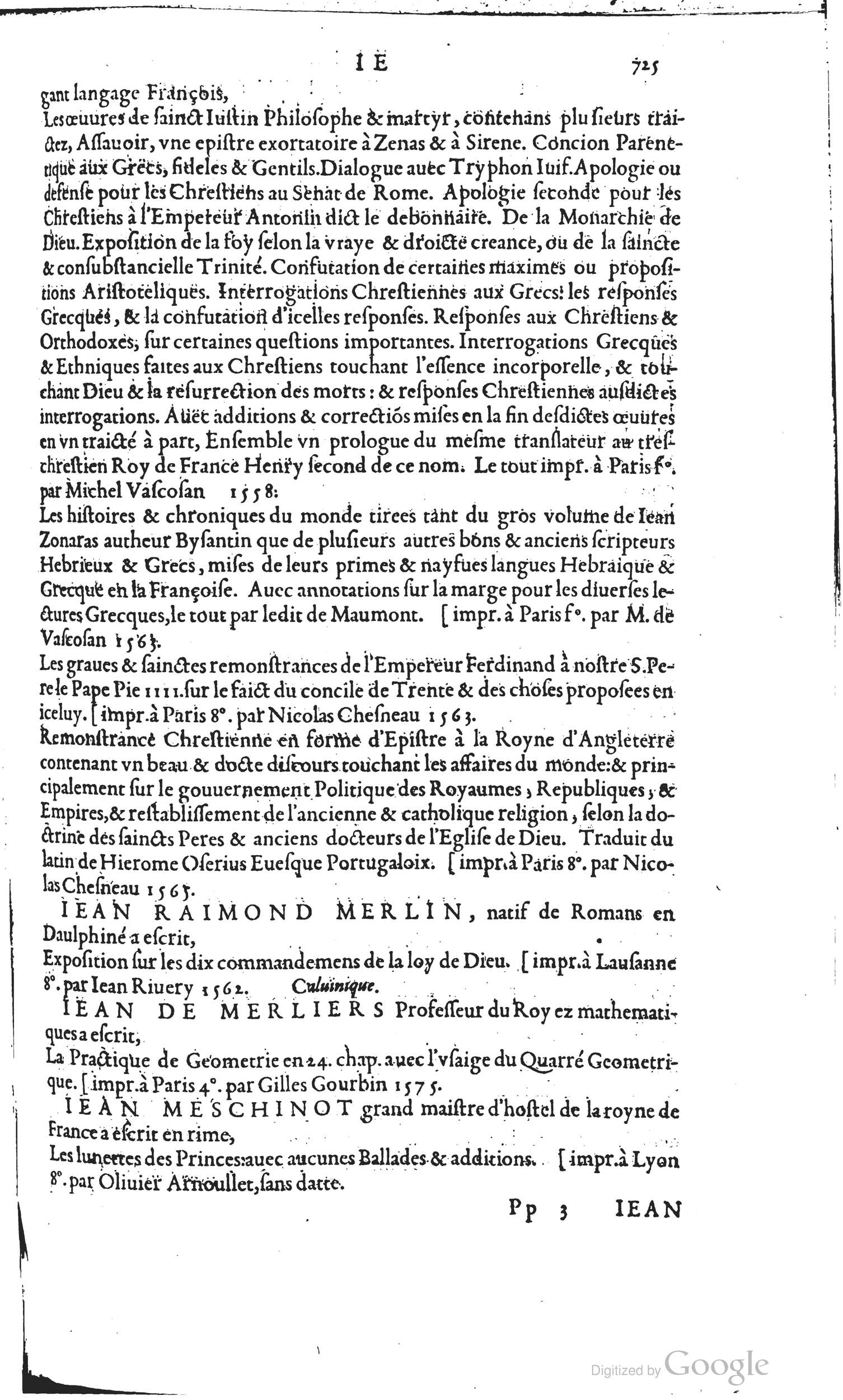 1585 - Barthélemy Honorat - Bibliothèques françaises - BSB Munich