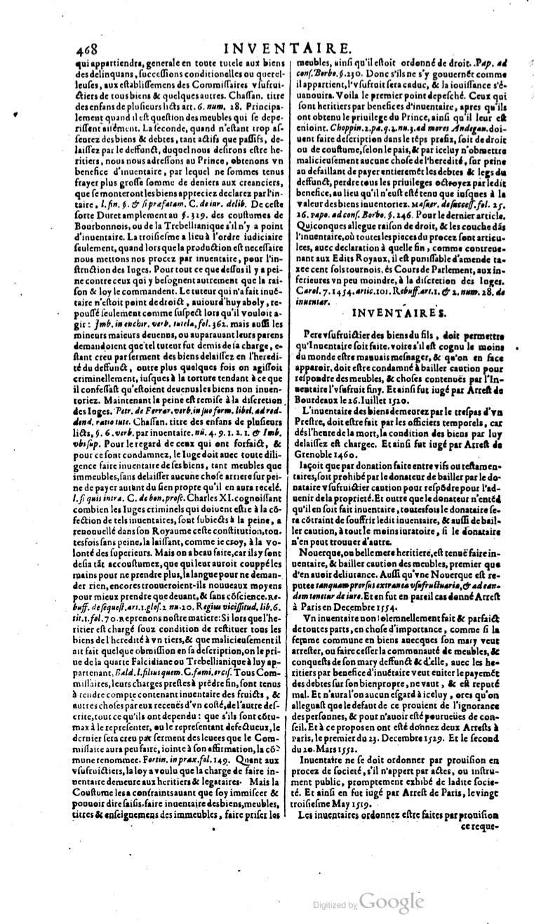 1629 - Veuve Nicolas Buon - Trésor du droit français (29620 T. 2) - BM Lyon