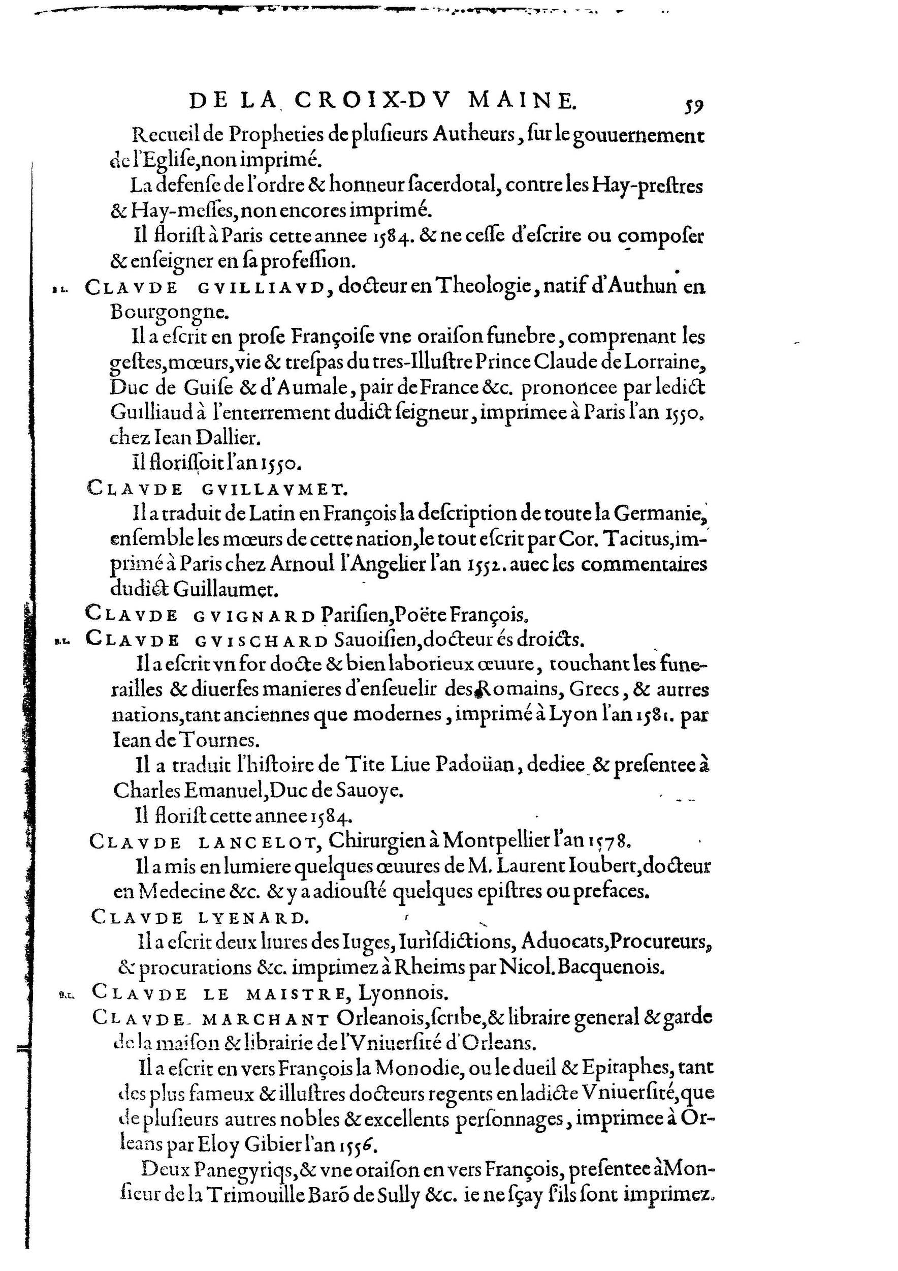 1584 - Abel L&#039;Angelier - Bibliothèques françaises - BnF