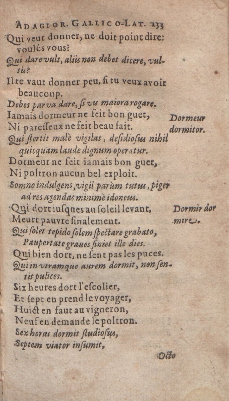1612 - Dominicus Custos - Trésor des proverbes français  - Bibliopol-Olomuc