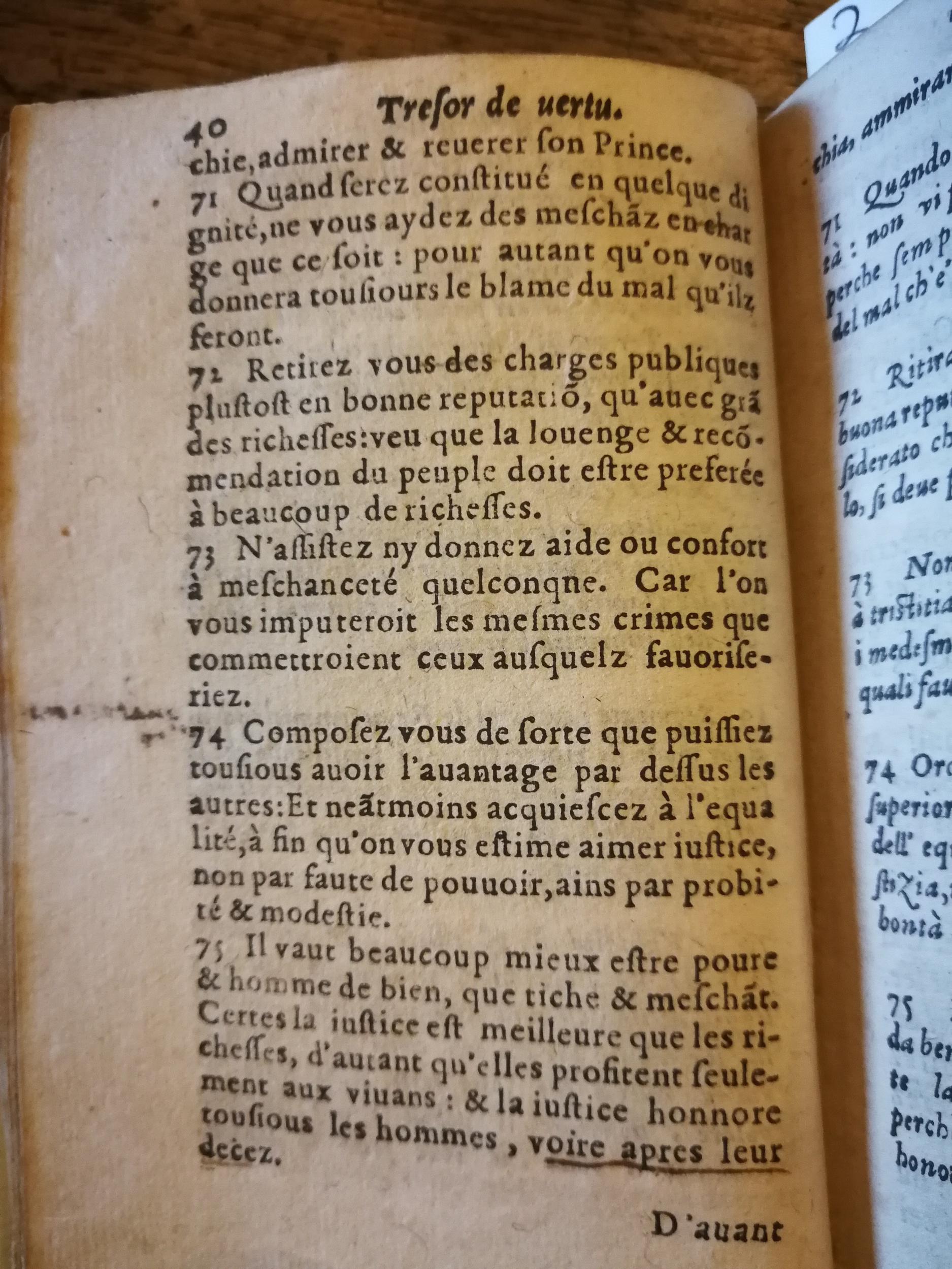 1576 - Benoît Rigaud - Trésor de vertu - BNC Florence