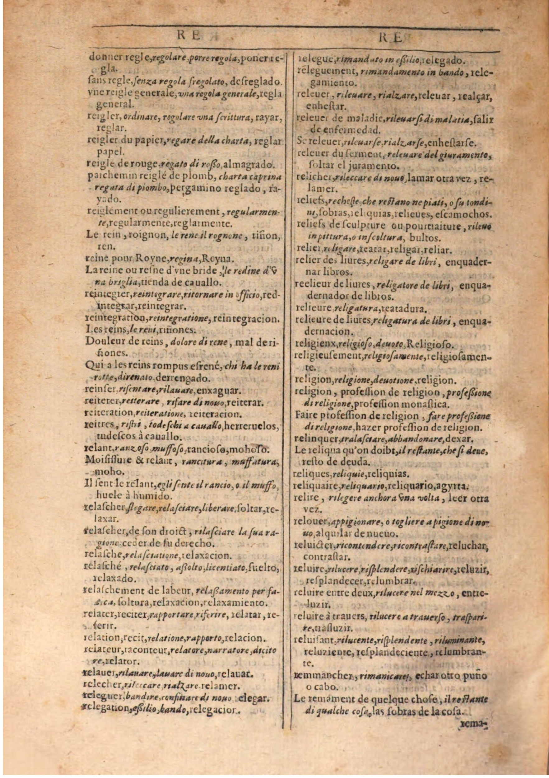 1609 - Philippe Albert et Alexandre Pernet - Trésor des trois langues française, italienne et espagnole (Seconde partie) - BSB Munich