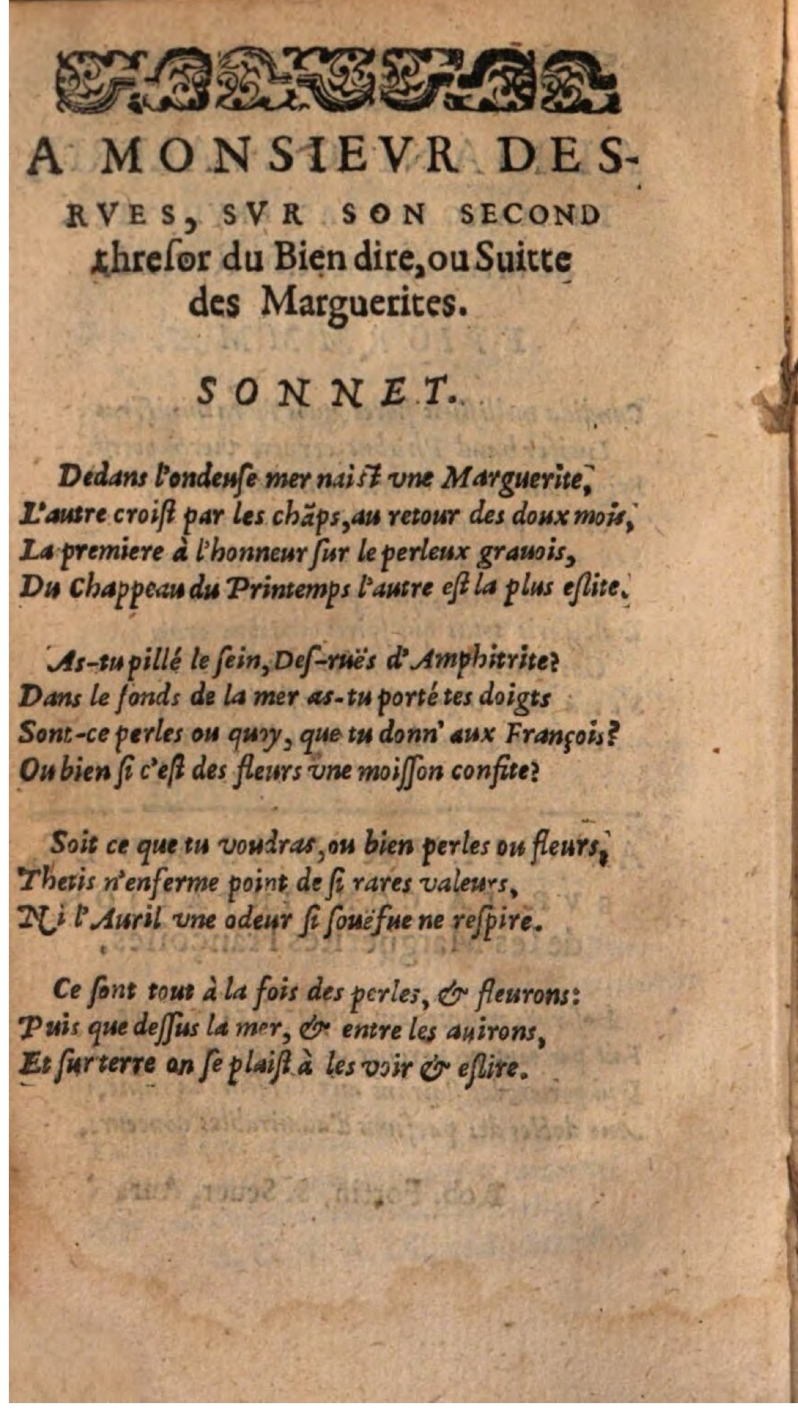 1611 - Théodore Reinsart - La Suitte des marguerites françoises, ou second thresor du bien dire - BSB Munich