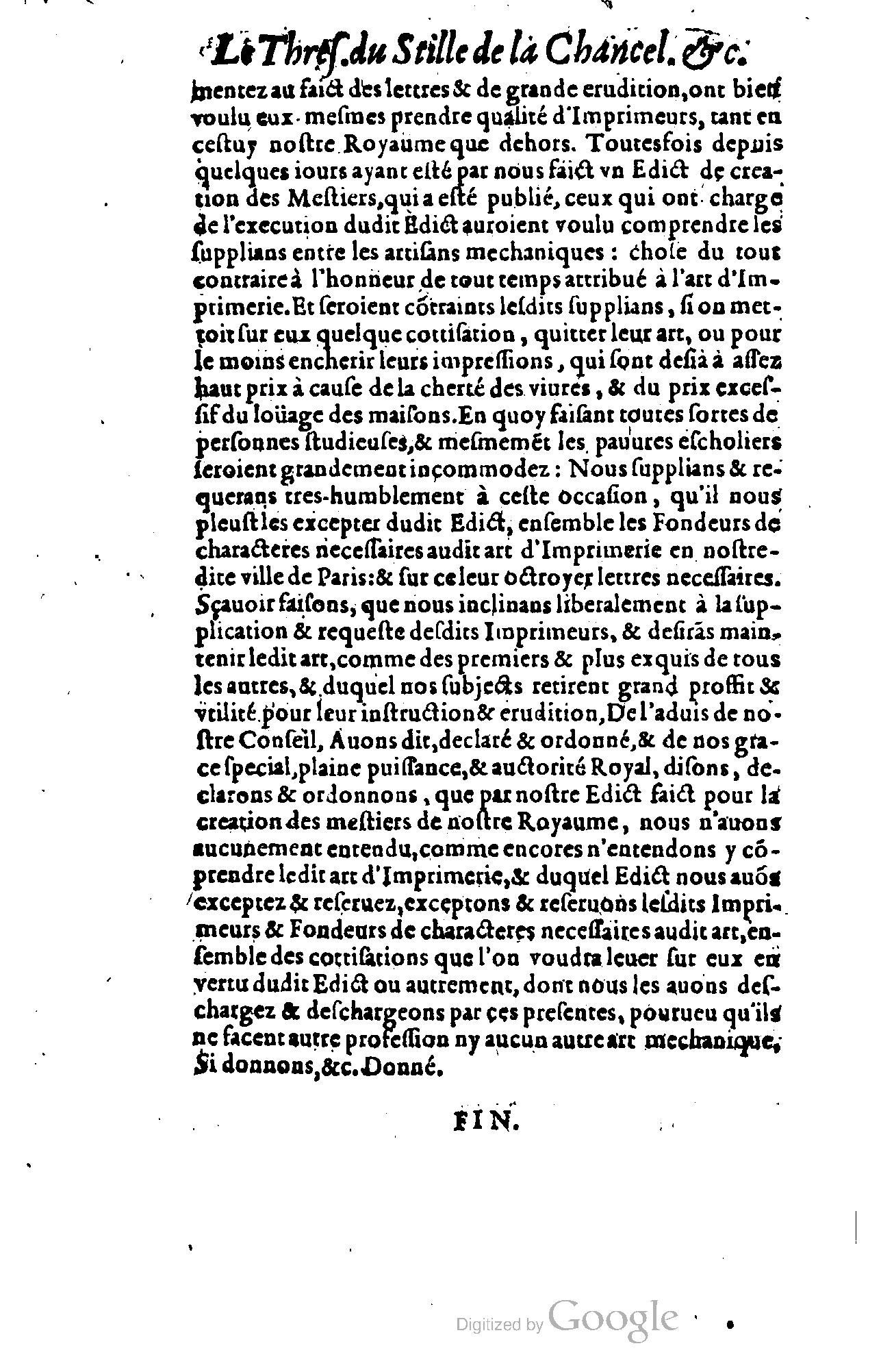 1614 - Jean Richer - Trésor du nouveau style et protocole de la chancellerie de France - BSB Munich