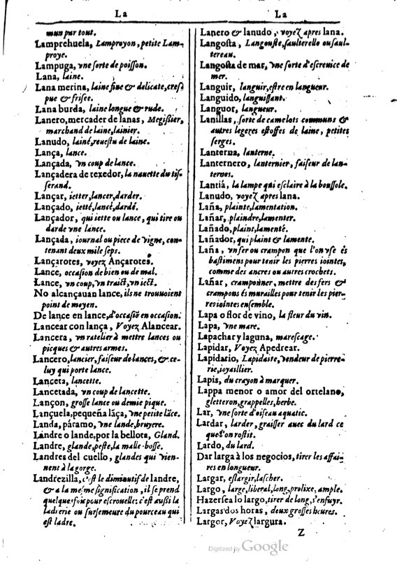 1616 - Veuve Marc Orry - Trésor des deux langues espagnole et française (Première et Seconde parties) - BM Lyon