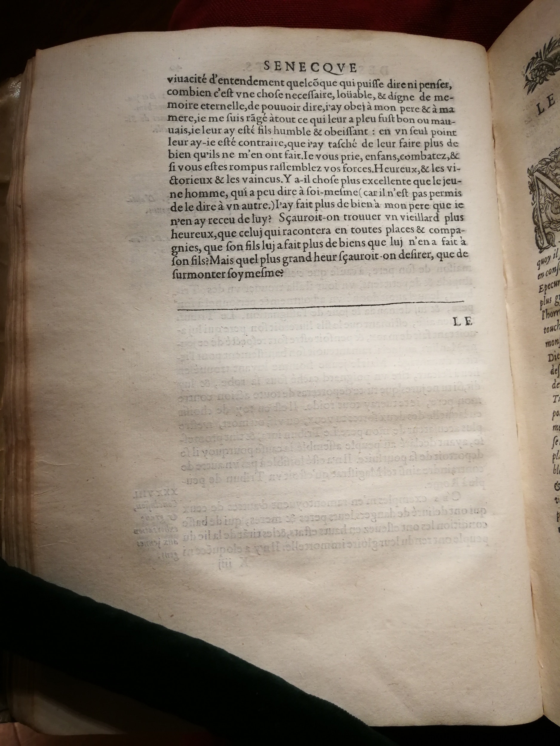 1595 - Jean Houzé - Œuvres morales et mêlées de Sénèque, Trésor de philosophie morale - T. 1 - BnF