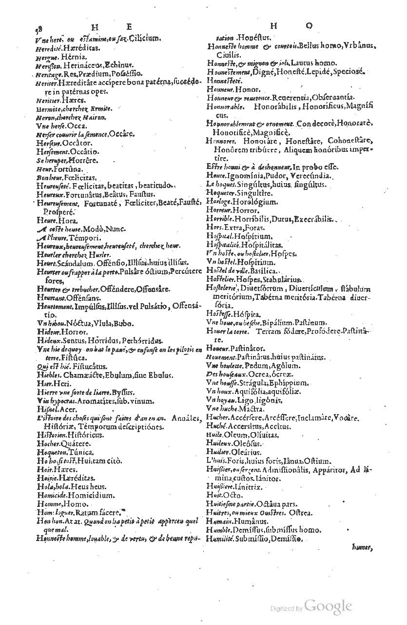 1585 - Simphorianum Beraud et Stephanum Michaëlem - Trésor des mots et traits français - Barcelone