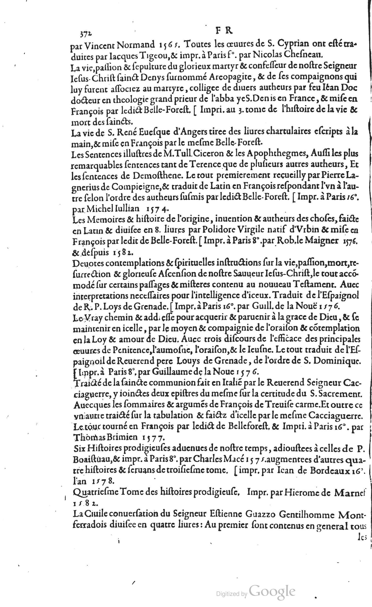 1585 - Barthélemy Honorat - Bibliothèques françaises - BSB Munich